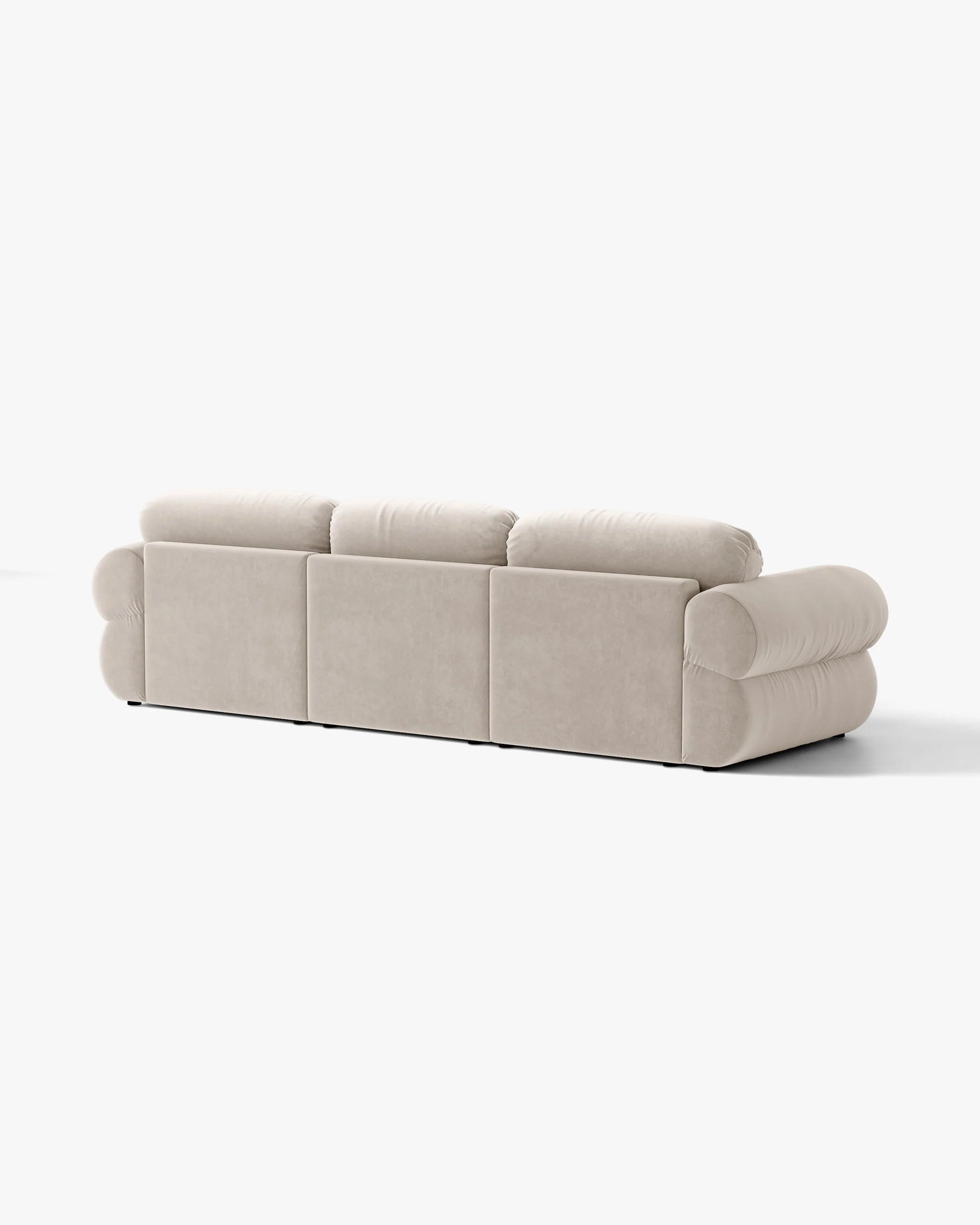 3-zits fluwelen hoekbank links OPHELIA beige