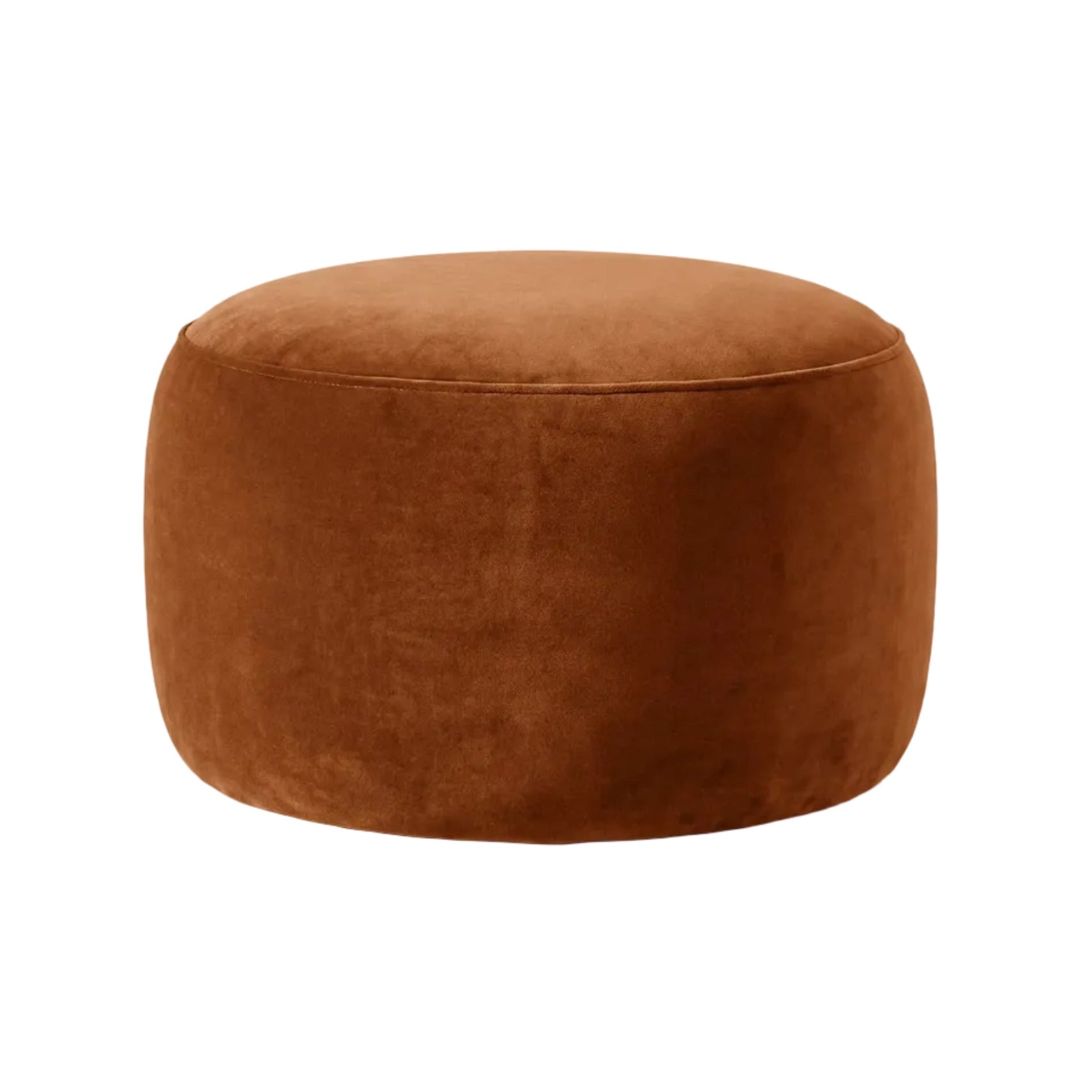 Velours poef AMALTA baksteenrood