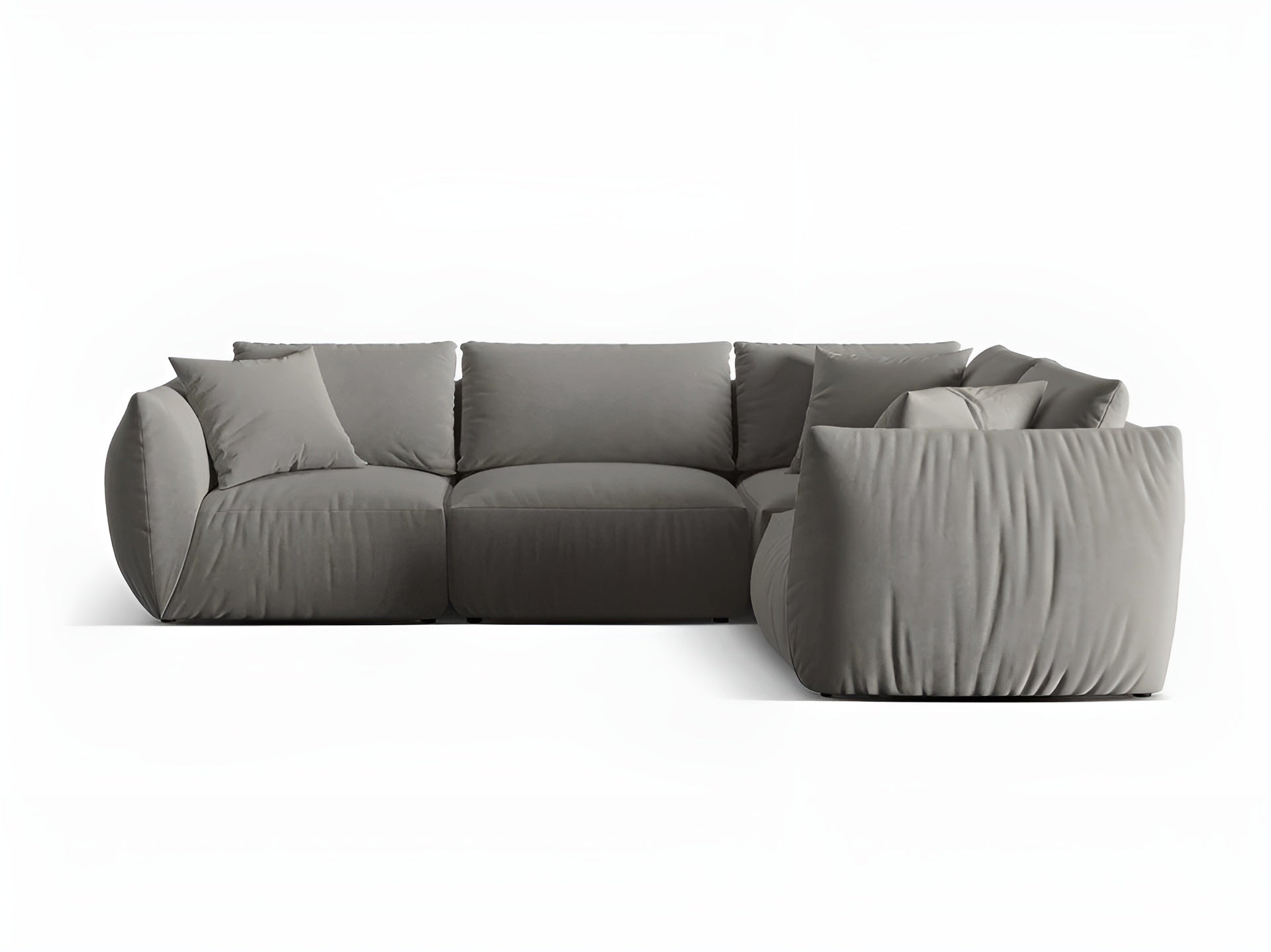 Samt-Ecksofa für 4 Personen rechts CHRIS grau