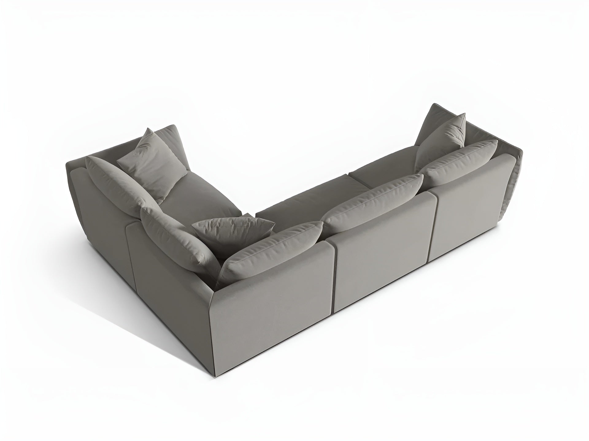 Samt-Ecksofa für 4 Personen rechts CHRIS grau