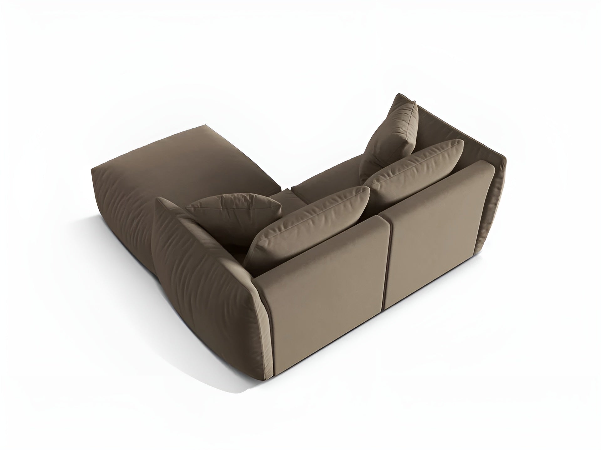 Left-facing velvet corner sofa CHRIS light brown
