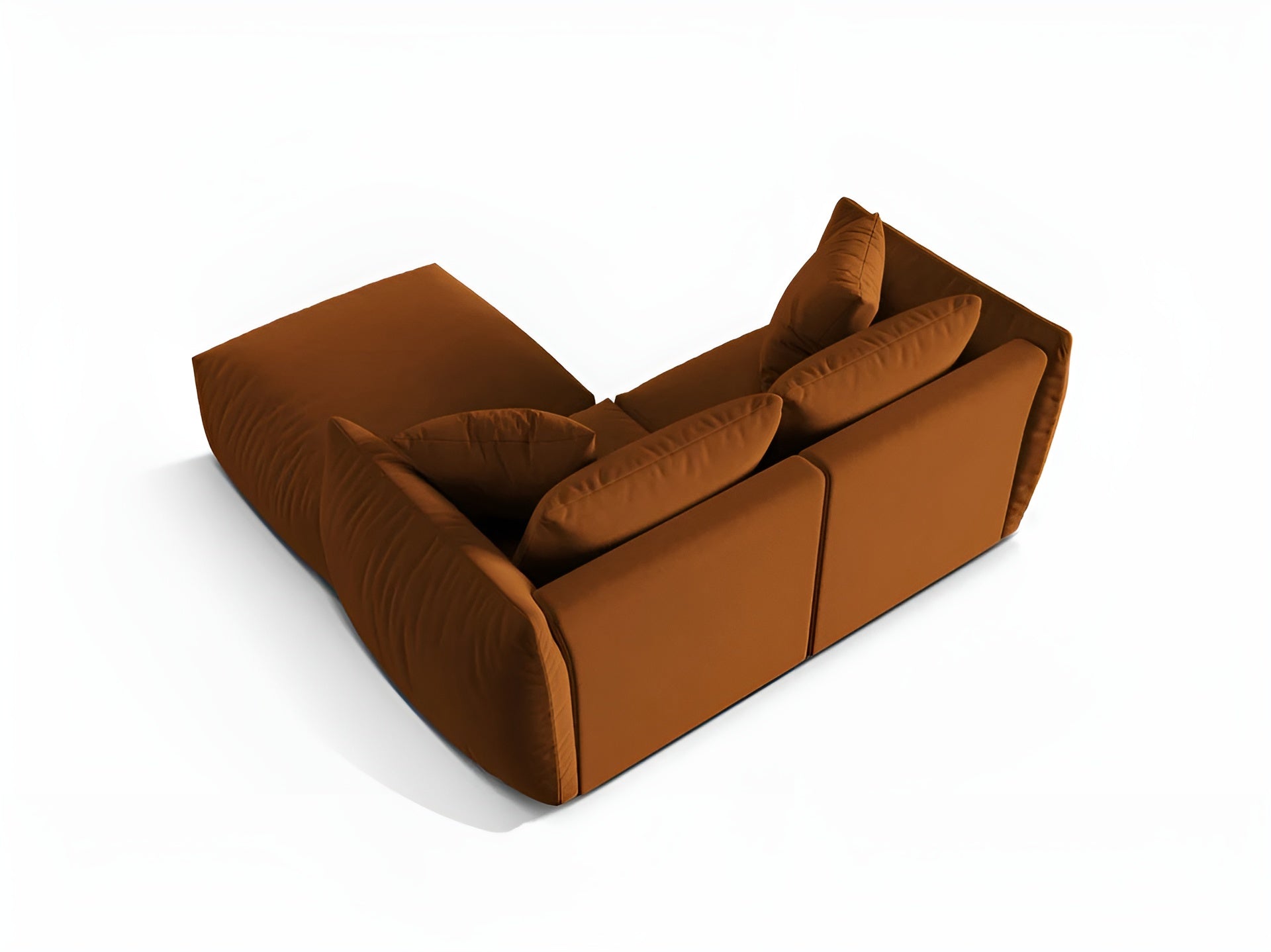 Narożnik aksamitny lewostronny CHRIS terracotta do salonu – Micadoni