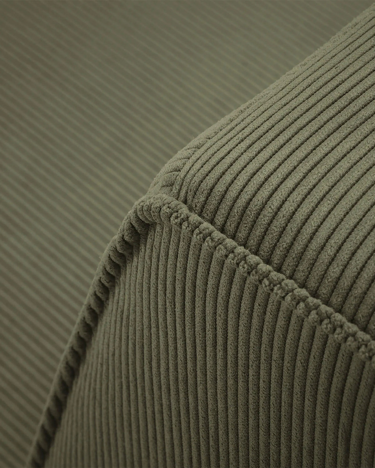 U-vormige corduroy hoekbank RUBY groen