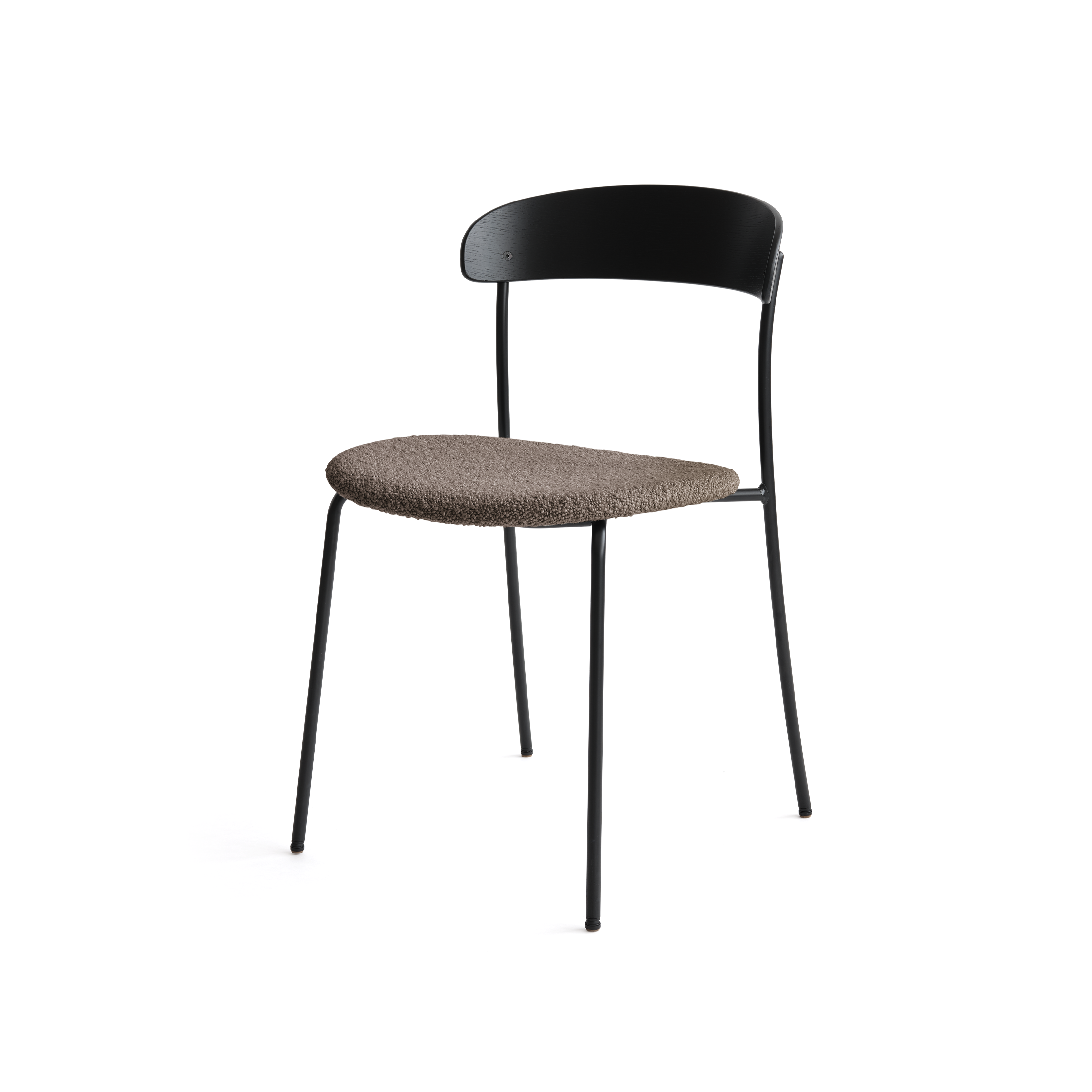 Missing upholstered chair with black ash veneer