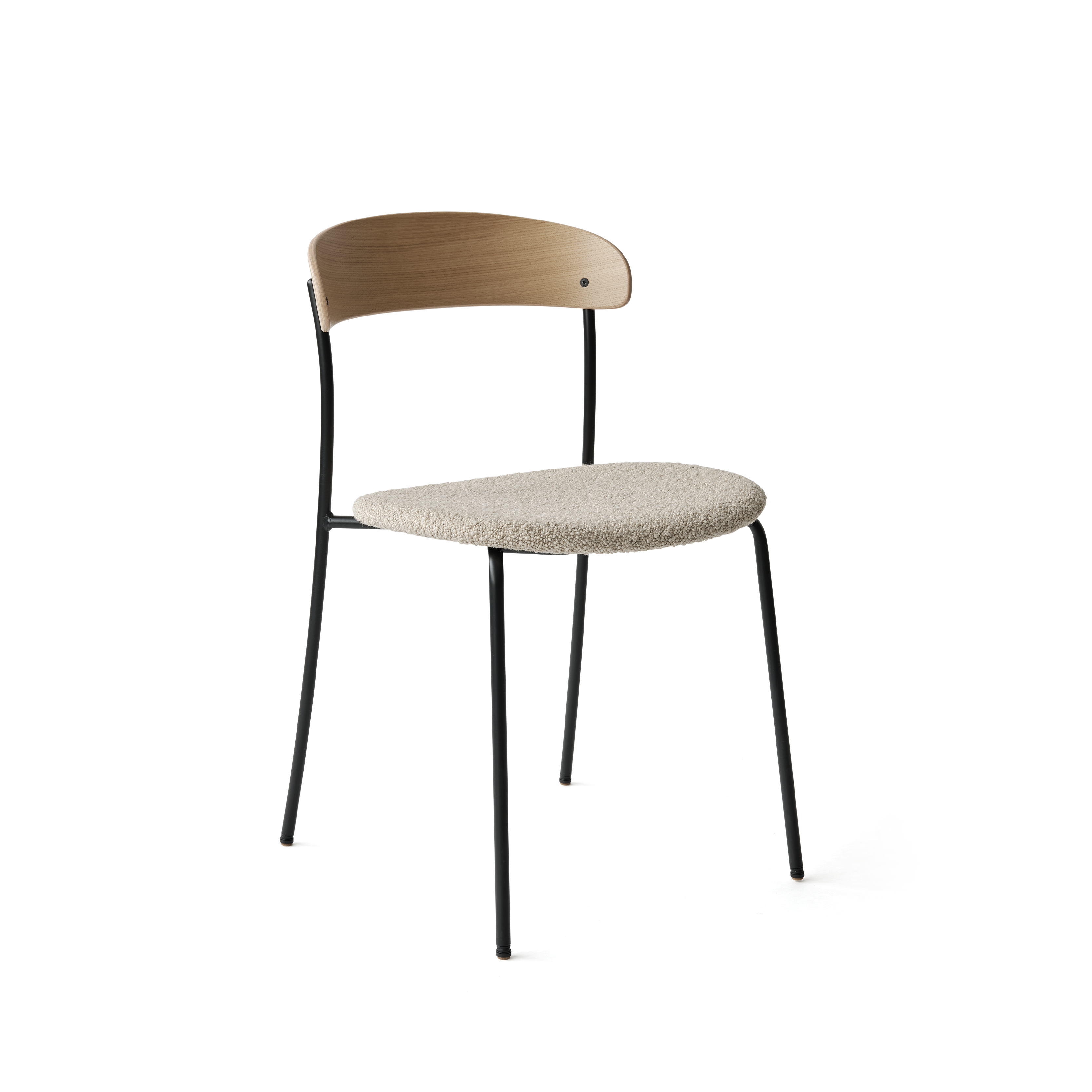 Missing chair upholstered with oak veneer