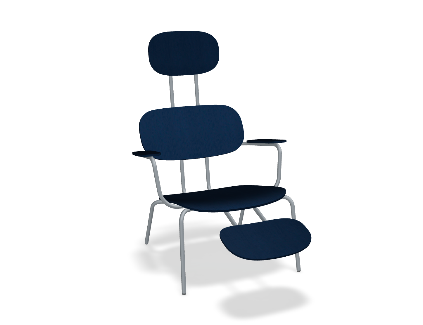 Fotel z zagłówkiem NEW SCHOOL LOUNGE ciemnoszara podstawa do salonu