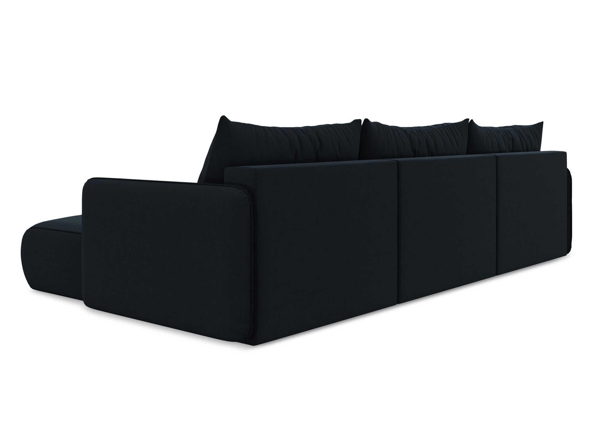 Panoramischer Samt-Ecksofa mit Schlaf-Funktion NANEA in königsblau