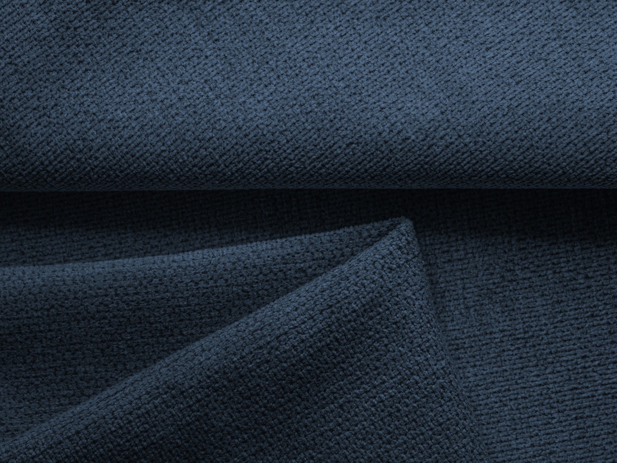 Panoramische hoekbank met slaapfunctie NANEA koninklijk blauw chenille
