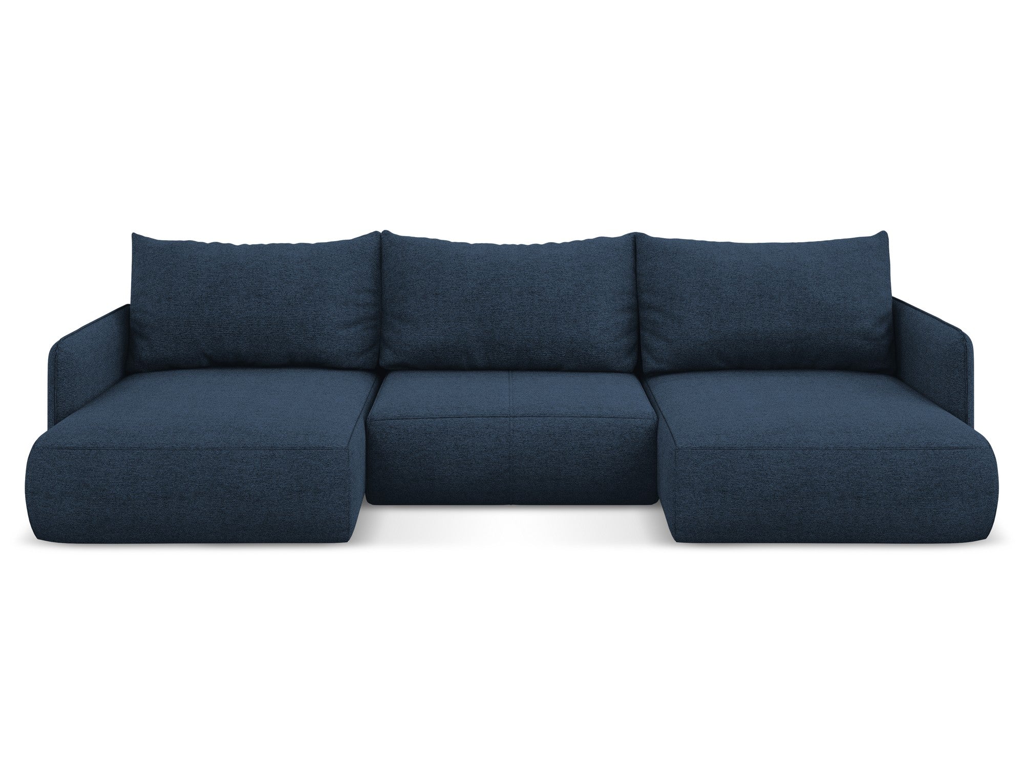 Panoramische hoekbank met slaapfunctie NANEA koninklijk blauw chenille