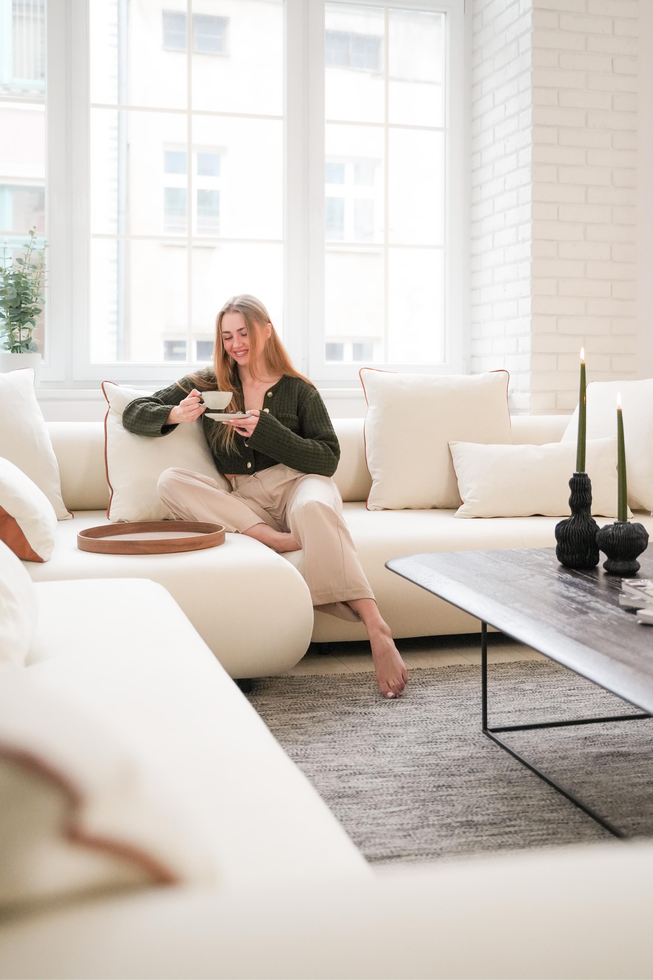 Right-facing modular corner sofa CASABLANCA customizable