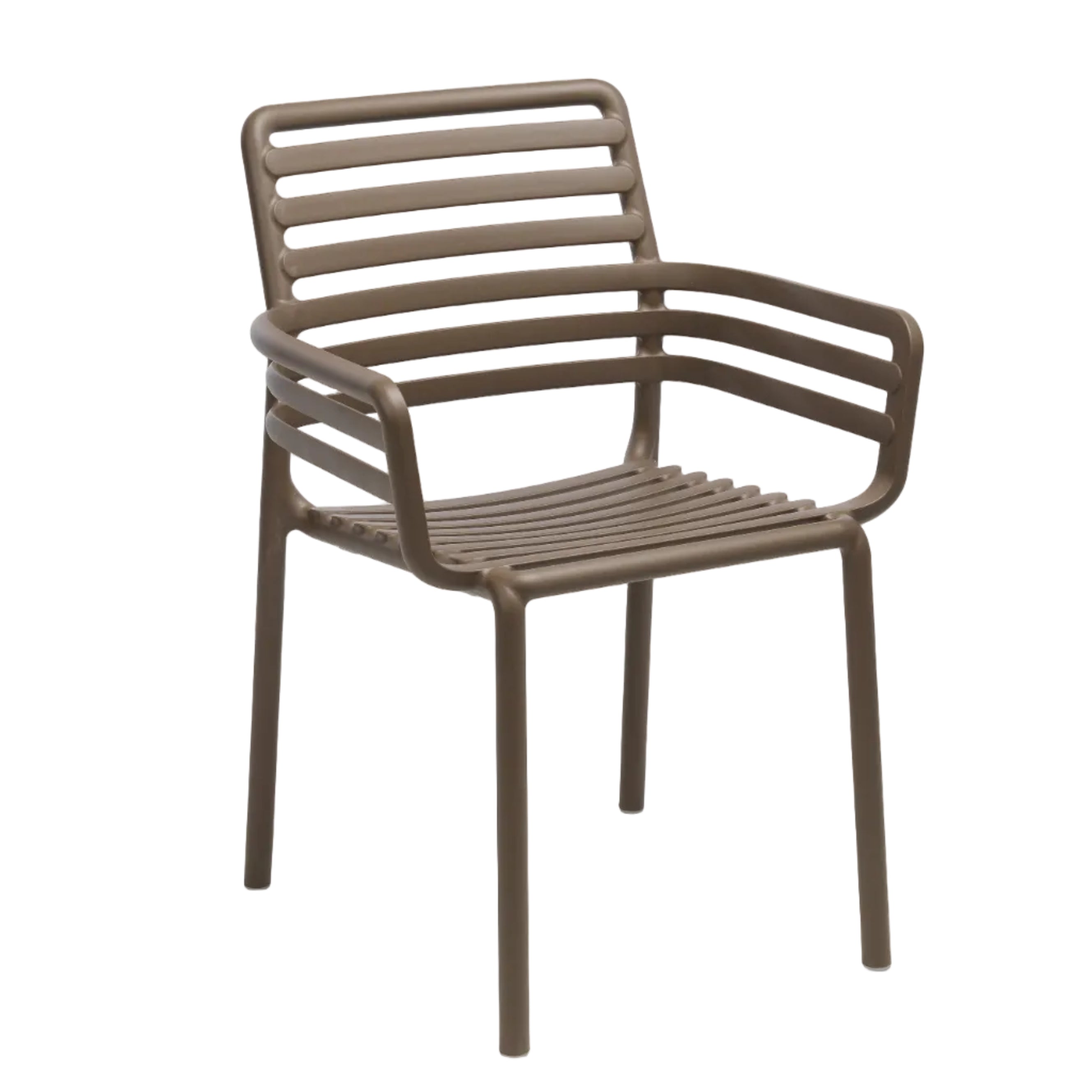 Outdoor chair with armrests DOGA brown