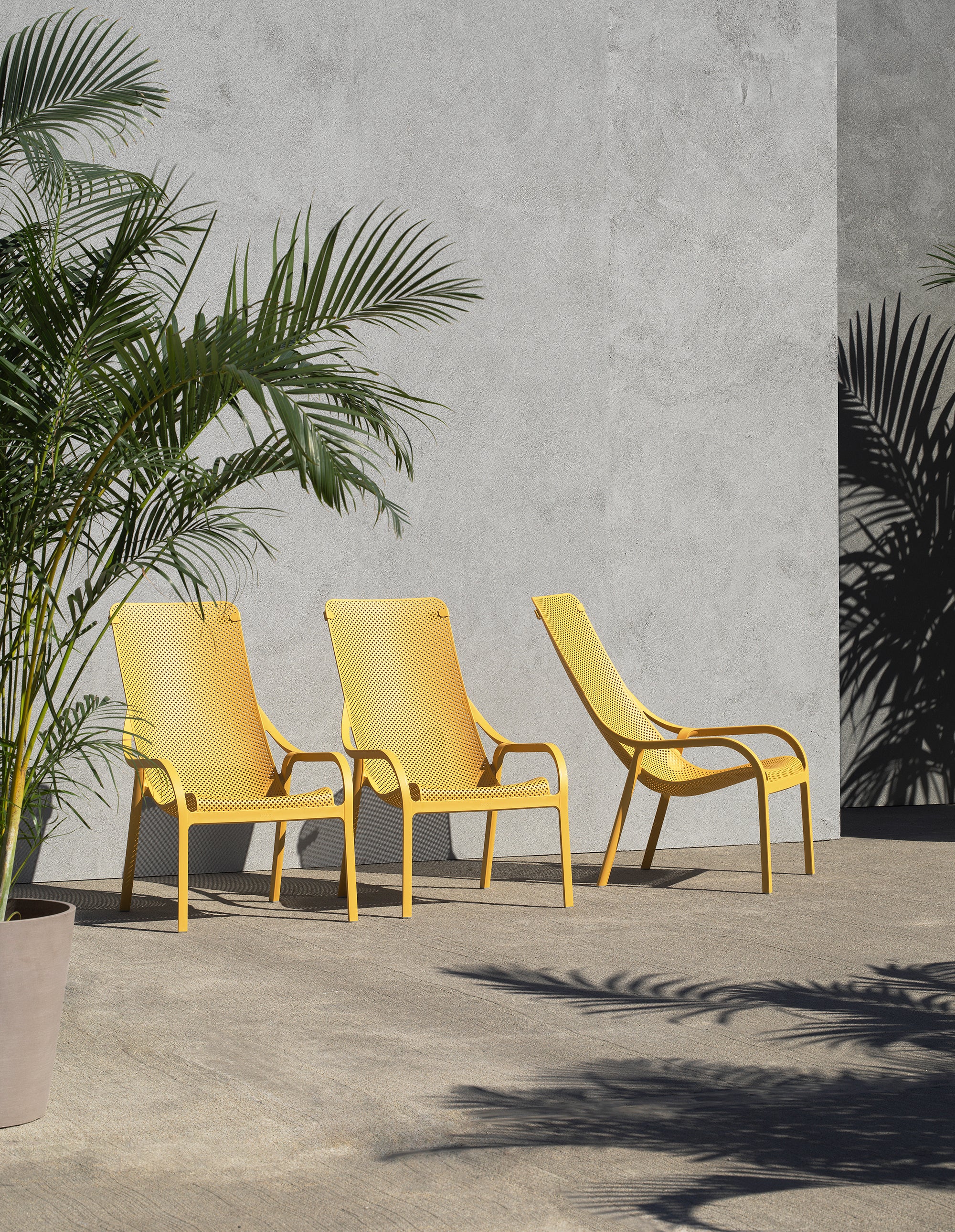 Outdoor armchair NET mustard