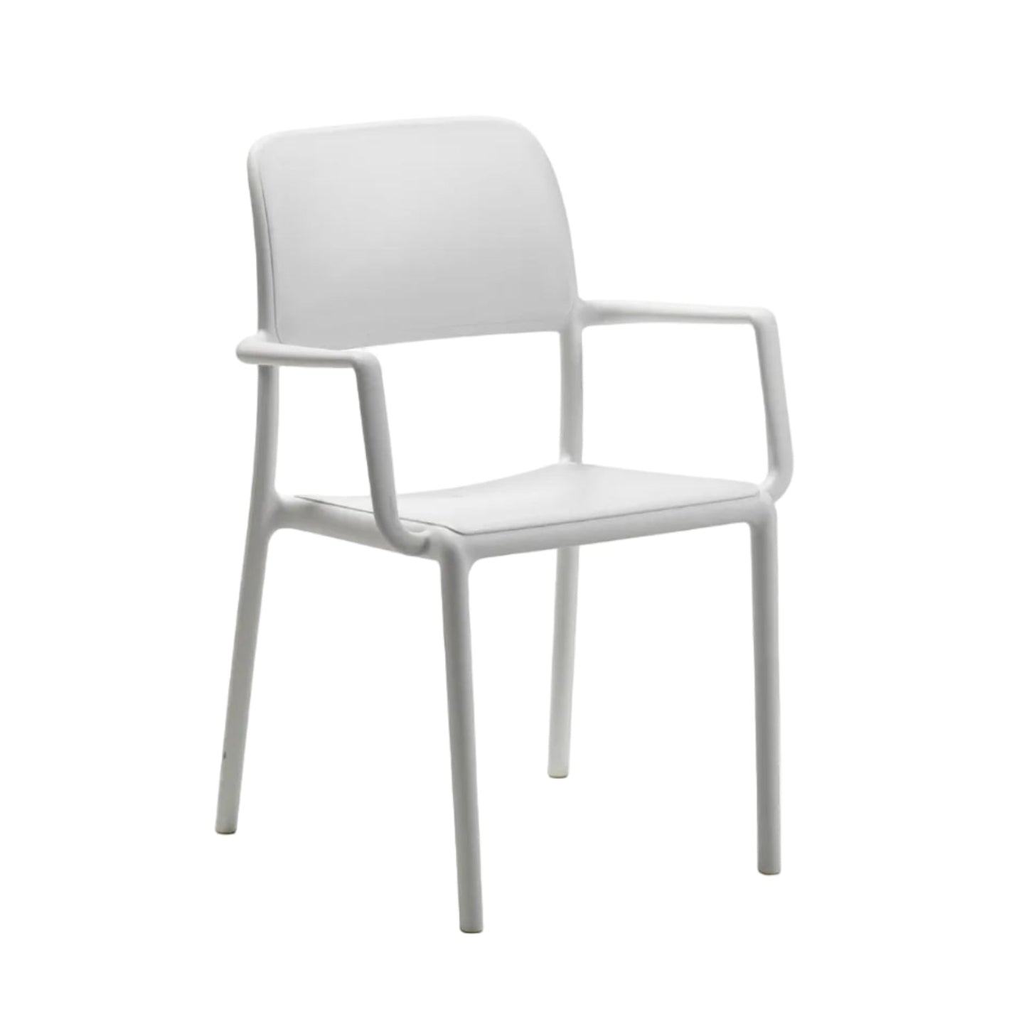 RIVA White Outdoor Chair with Armrests