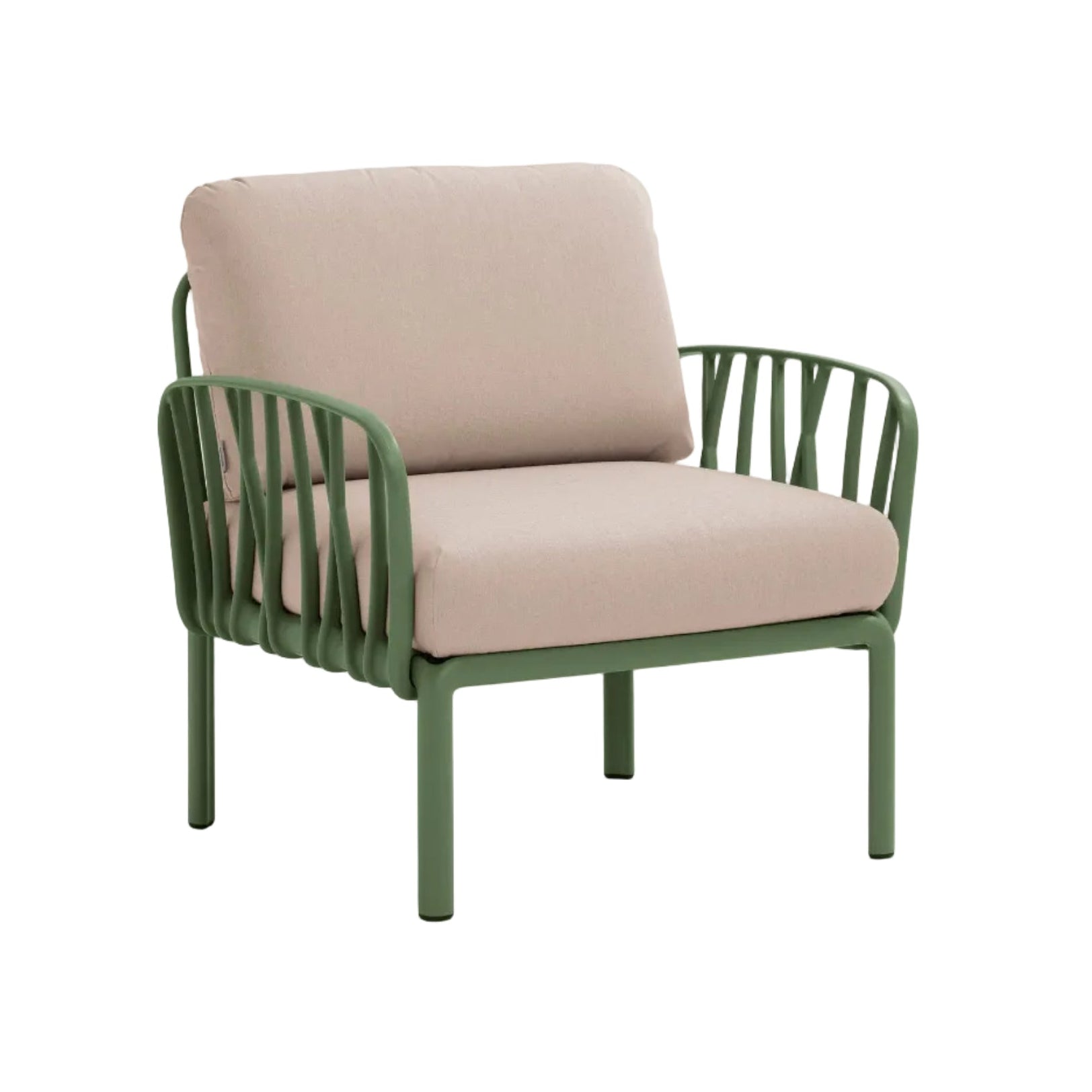 Außenfotel KOMODO beige Sunbrella® mit grüner Agave-Basis