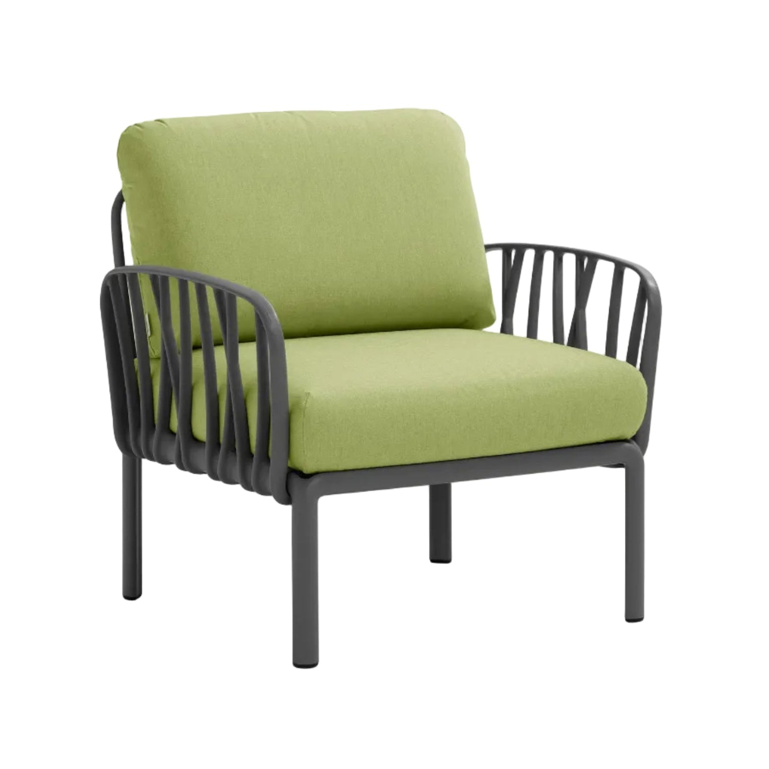 Buitenfauteuil KOMODO groen Sunbrella® met antracietkleurige basis