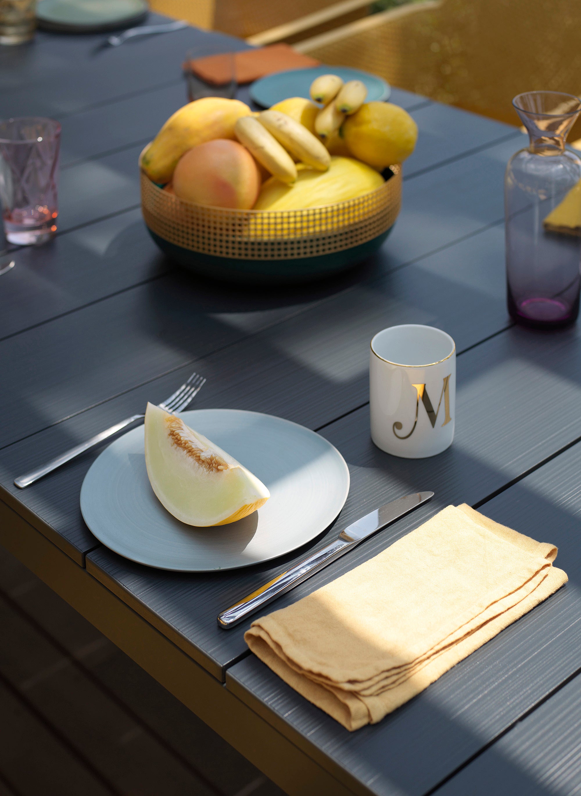 Ausziehbarer Gartentisch RIO taupe