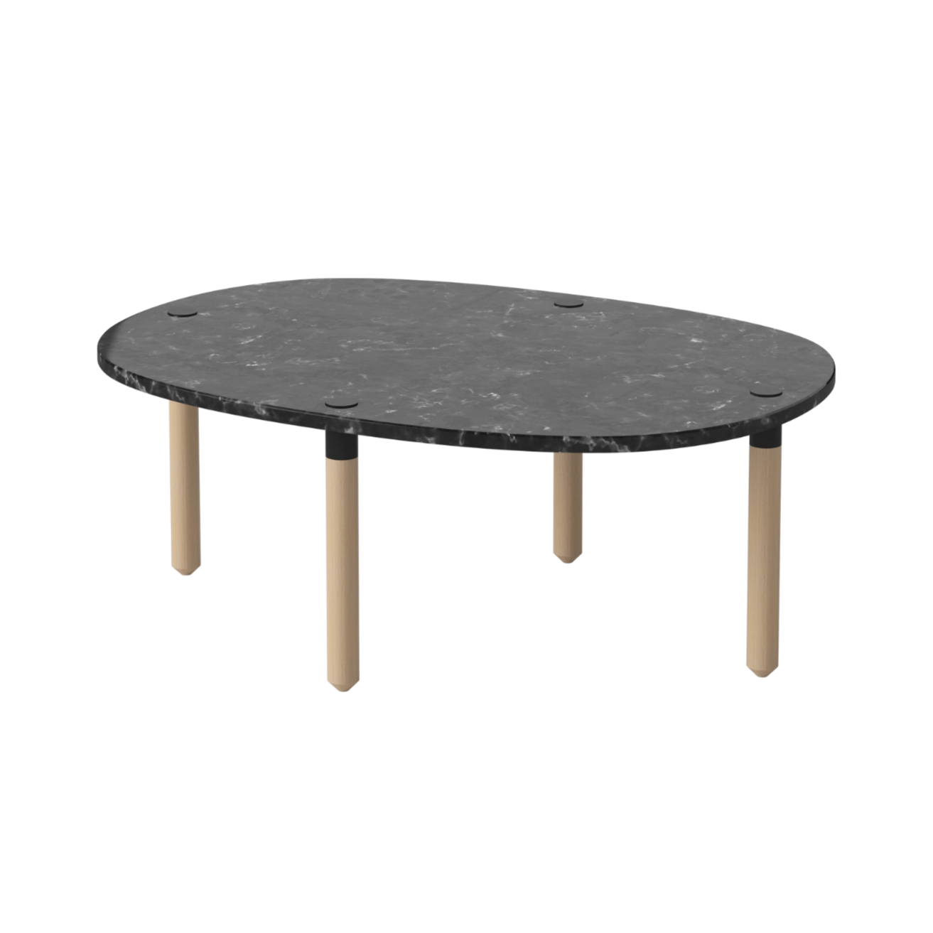 TUK marmeren salontafel met gebleekt eikenhout