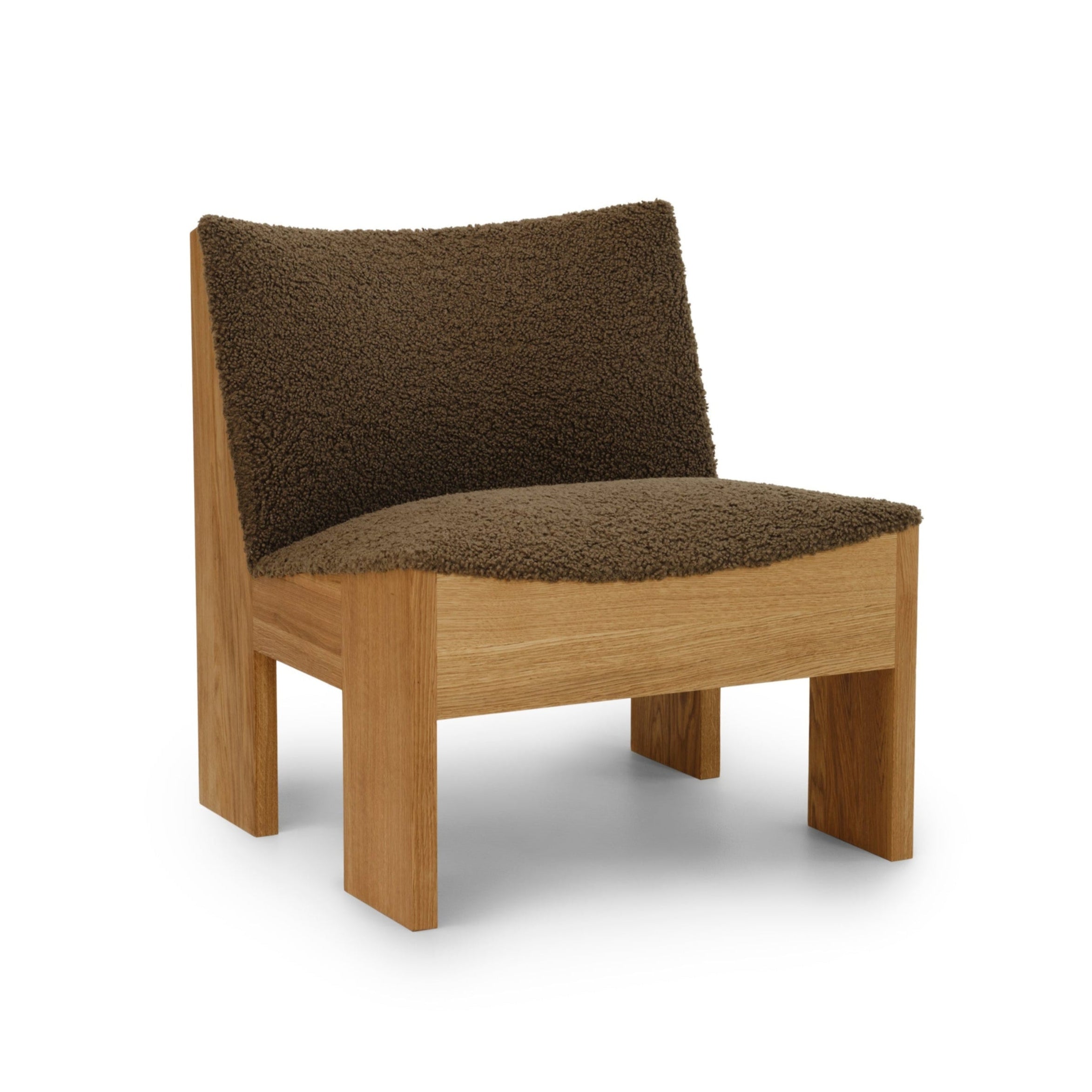 Tenon gestoffeerde fauteuil met eikenhouten basis