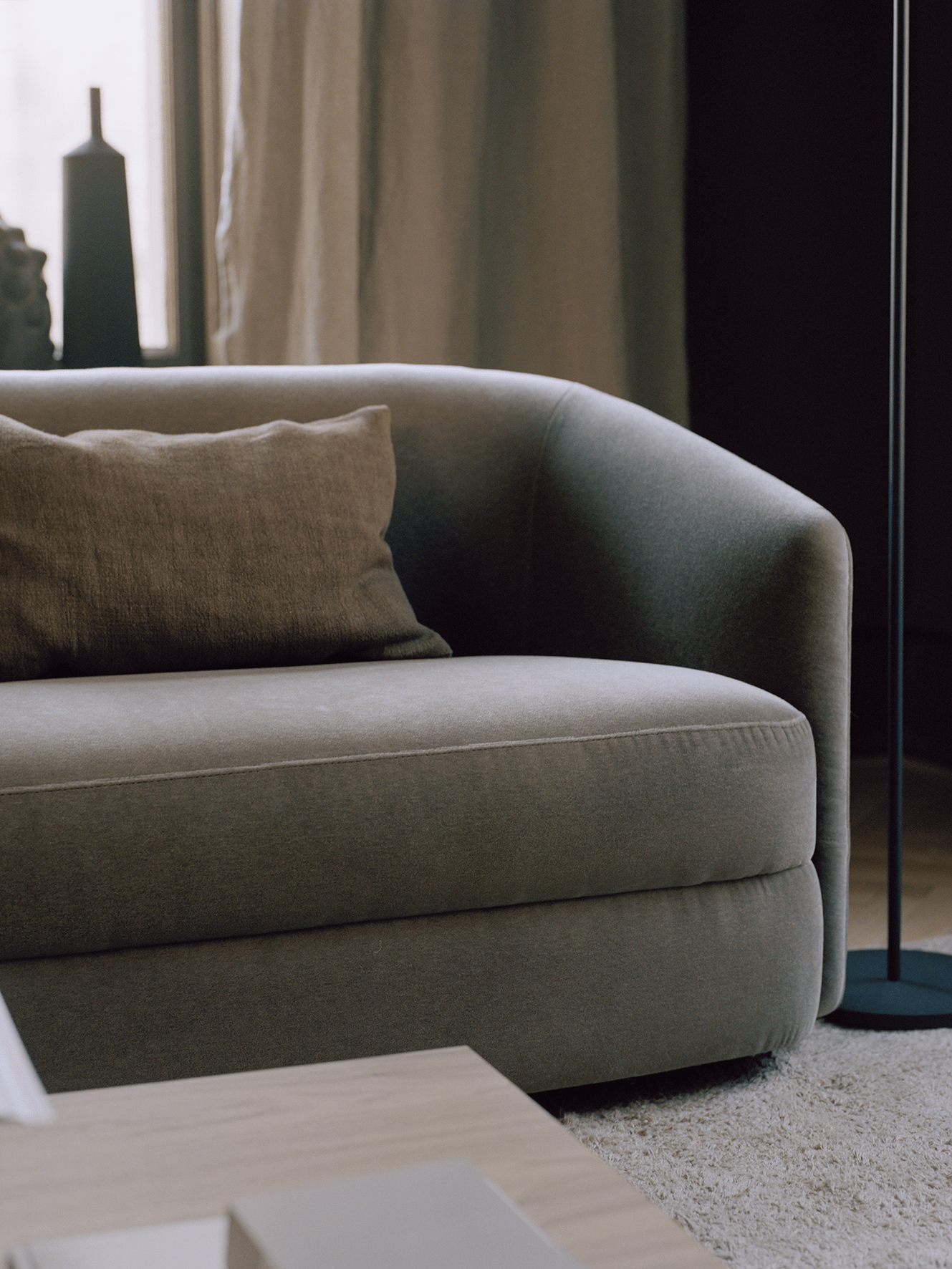 3-Sitzer, schmale Polster