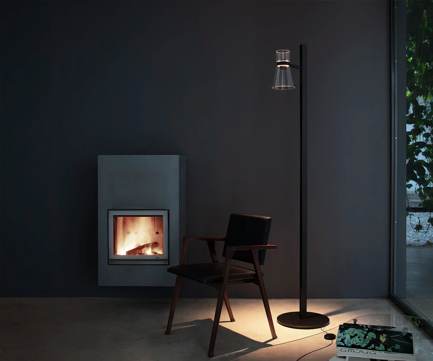 Vloerlamp met dubbele punt NOCTURNE CONE zwart