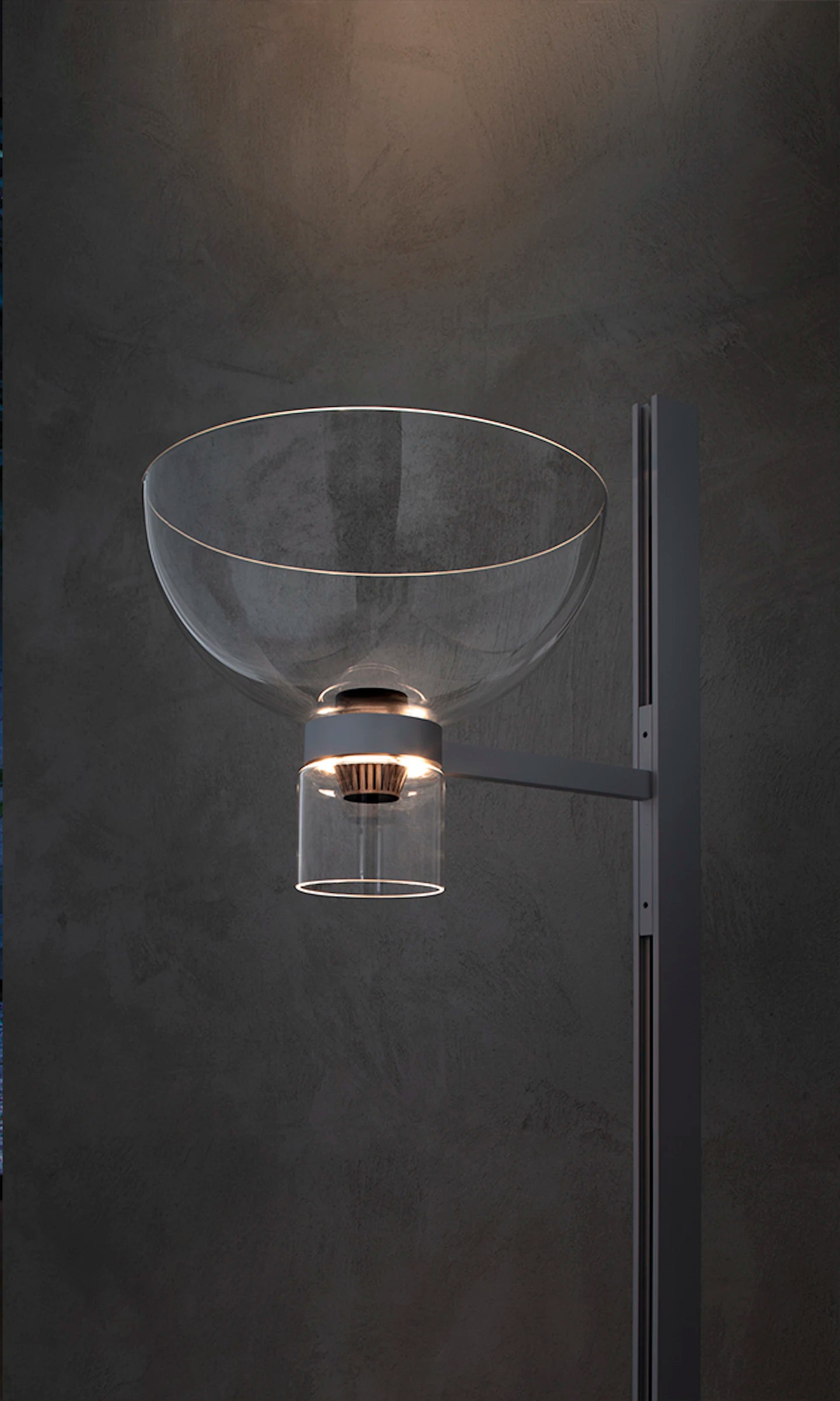 Vloerlamp NOCTURNE F1 BOWL zilver