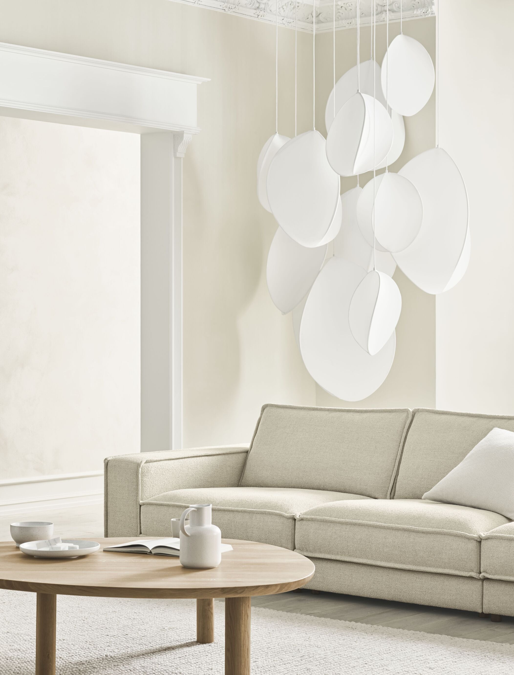 Modulaire bank NOORA - middenmodule met gebleekte basis