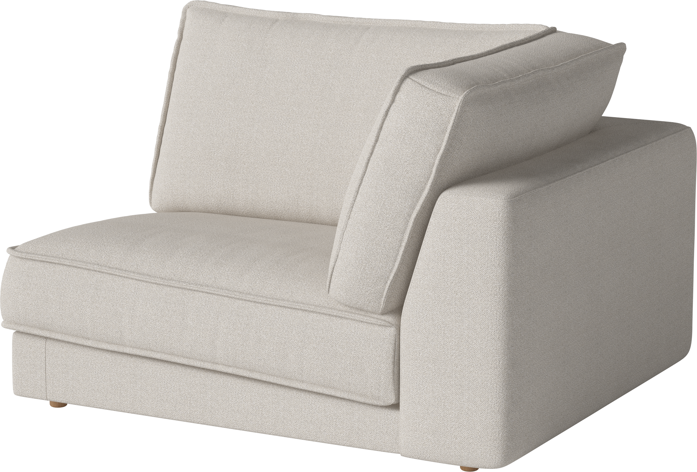 Noora Modular Sofa - Ein Eckmodul mit einer weißten Basis