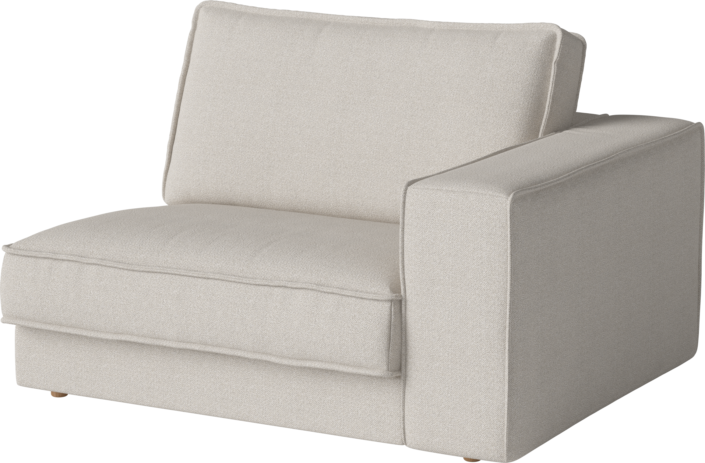 NOORA modular sofa - right -hand module with a whitened base