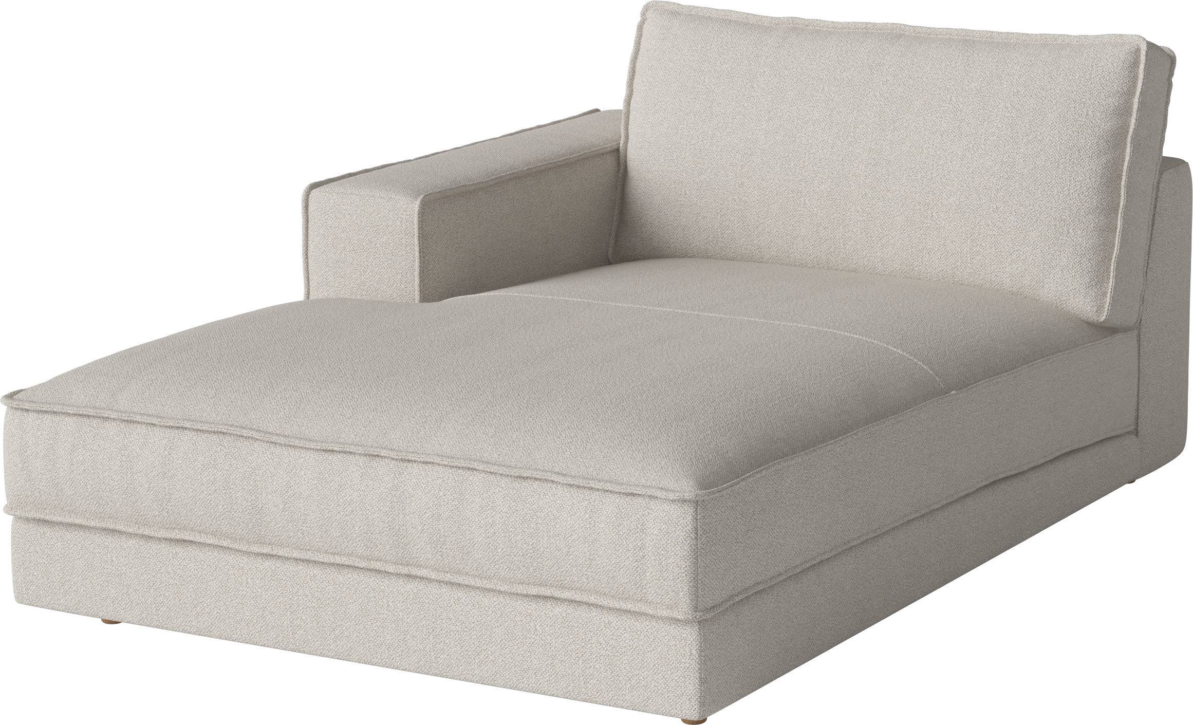 Noora Modulare Sofa - Linkshandelte Chaise mit einer weißten Basis