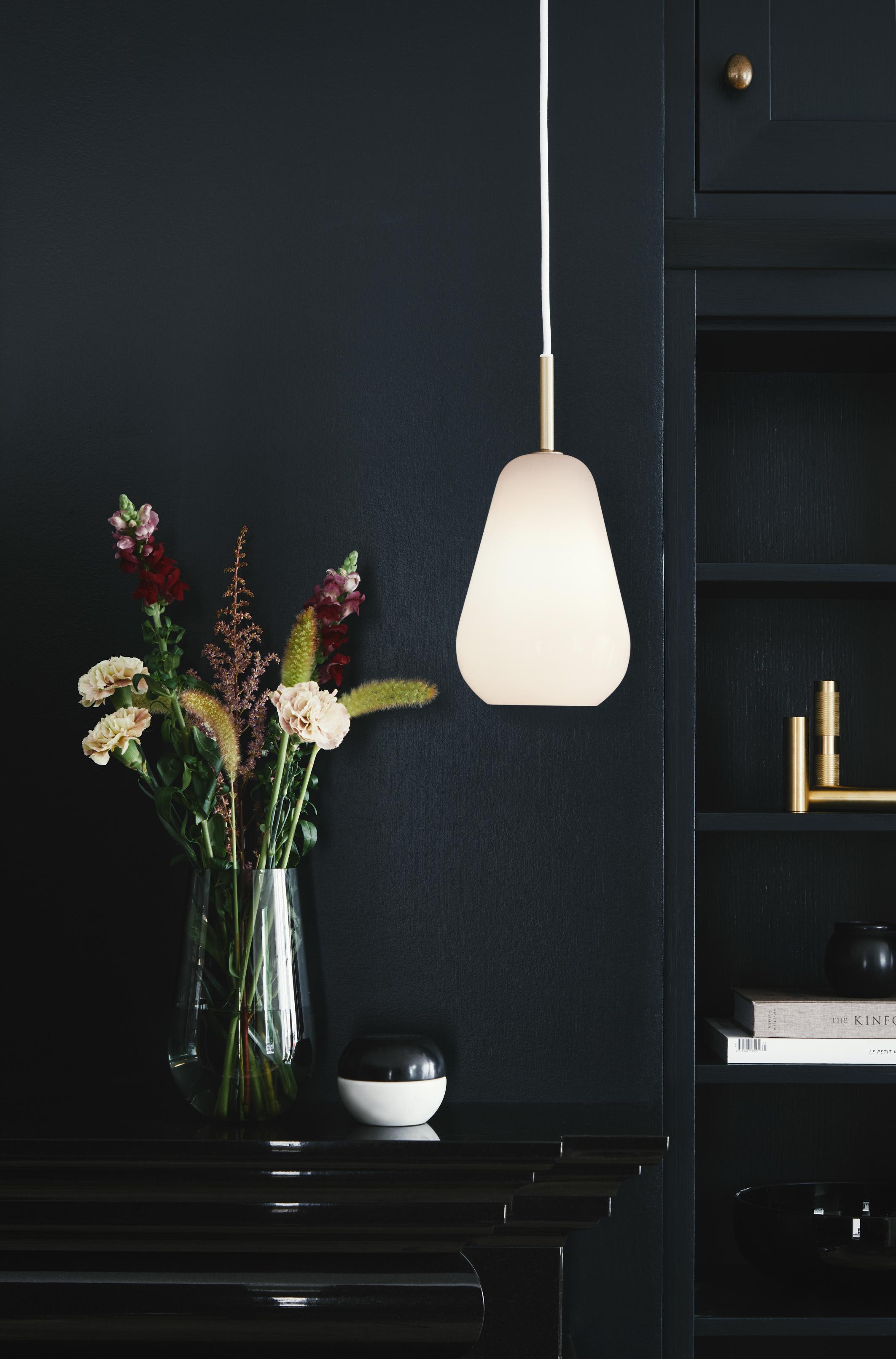 Hanglamp ANOLI goud met opaalglas