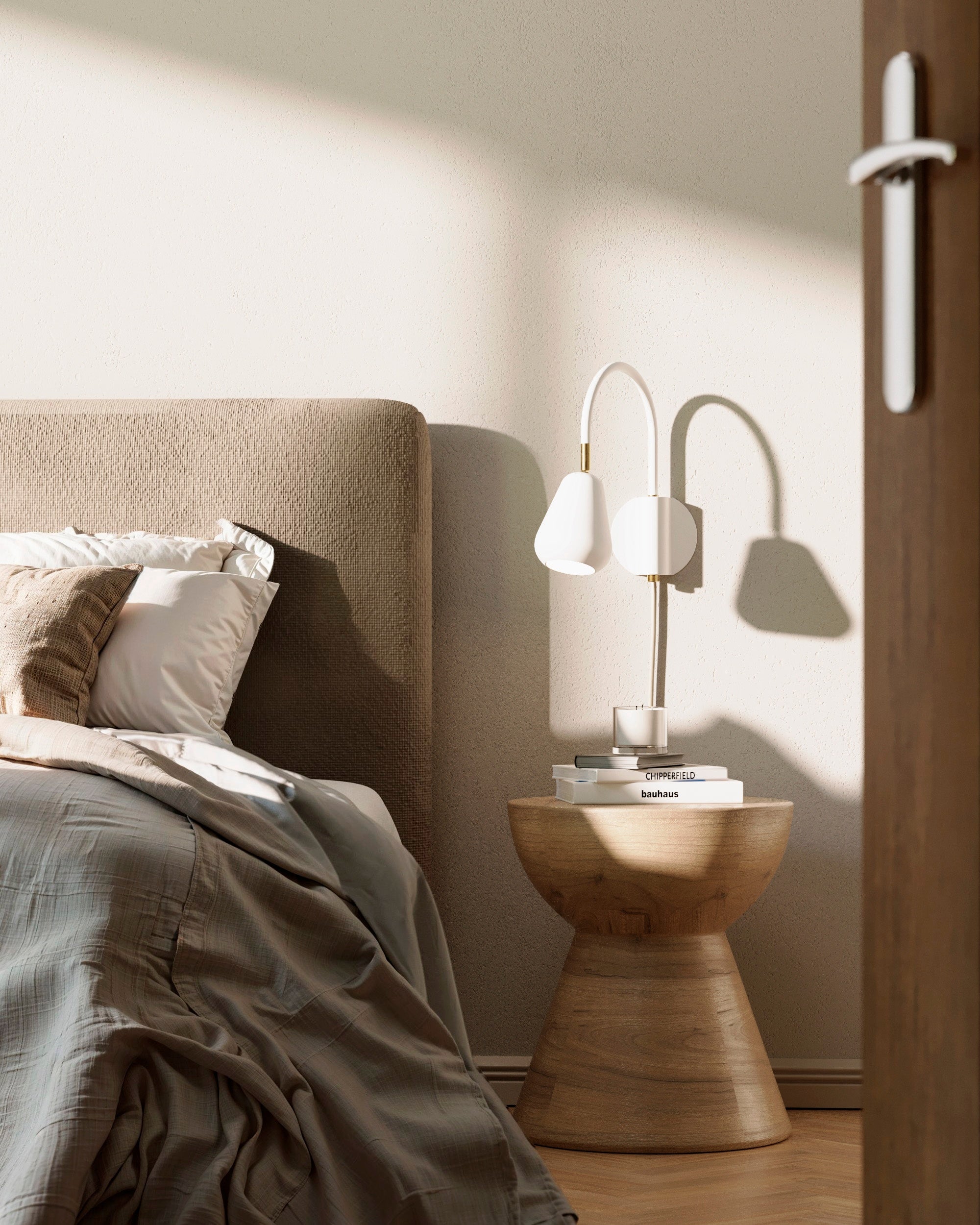Verstelbare wandlamp ANOLI goud met wit