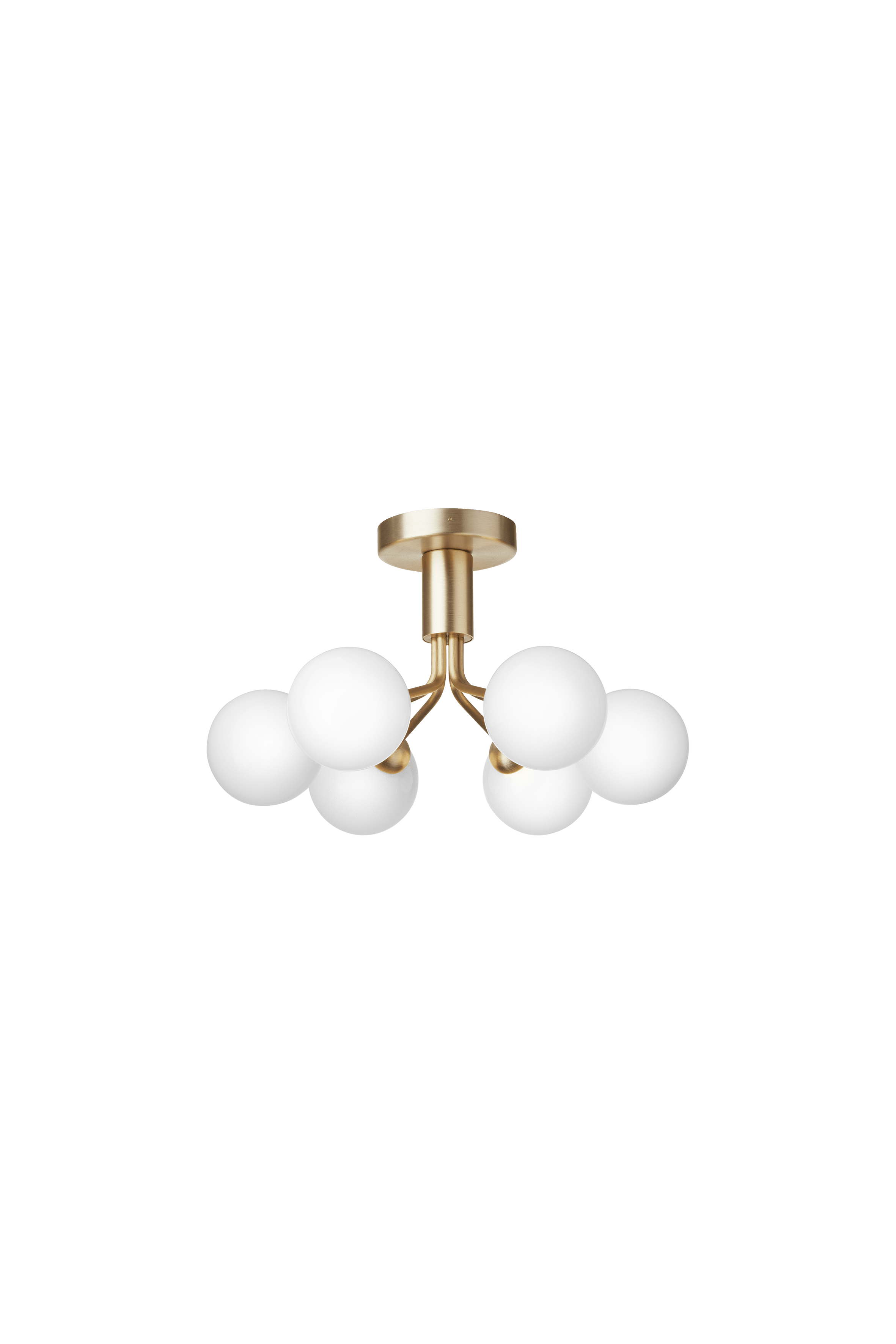 APIALES 6 Ceiling Lamp in Brass with Opal Glass [Antonina] [Amelia spr]