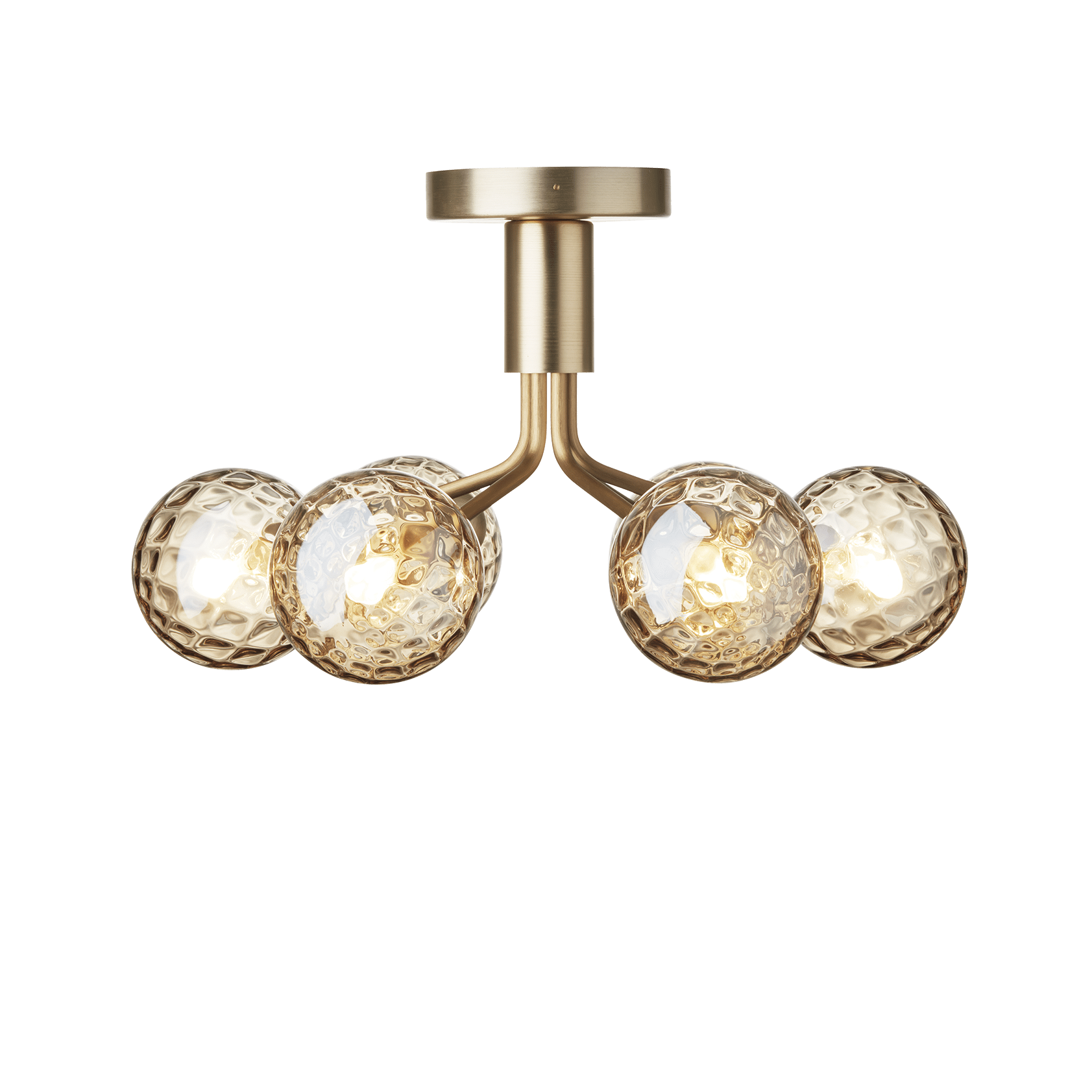 Deckenleuchte APIALES 6 Messing mit goldenem Glas [Antonina] [Amelia spr]