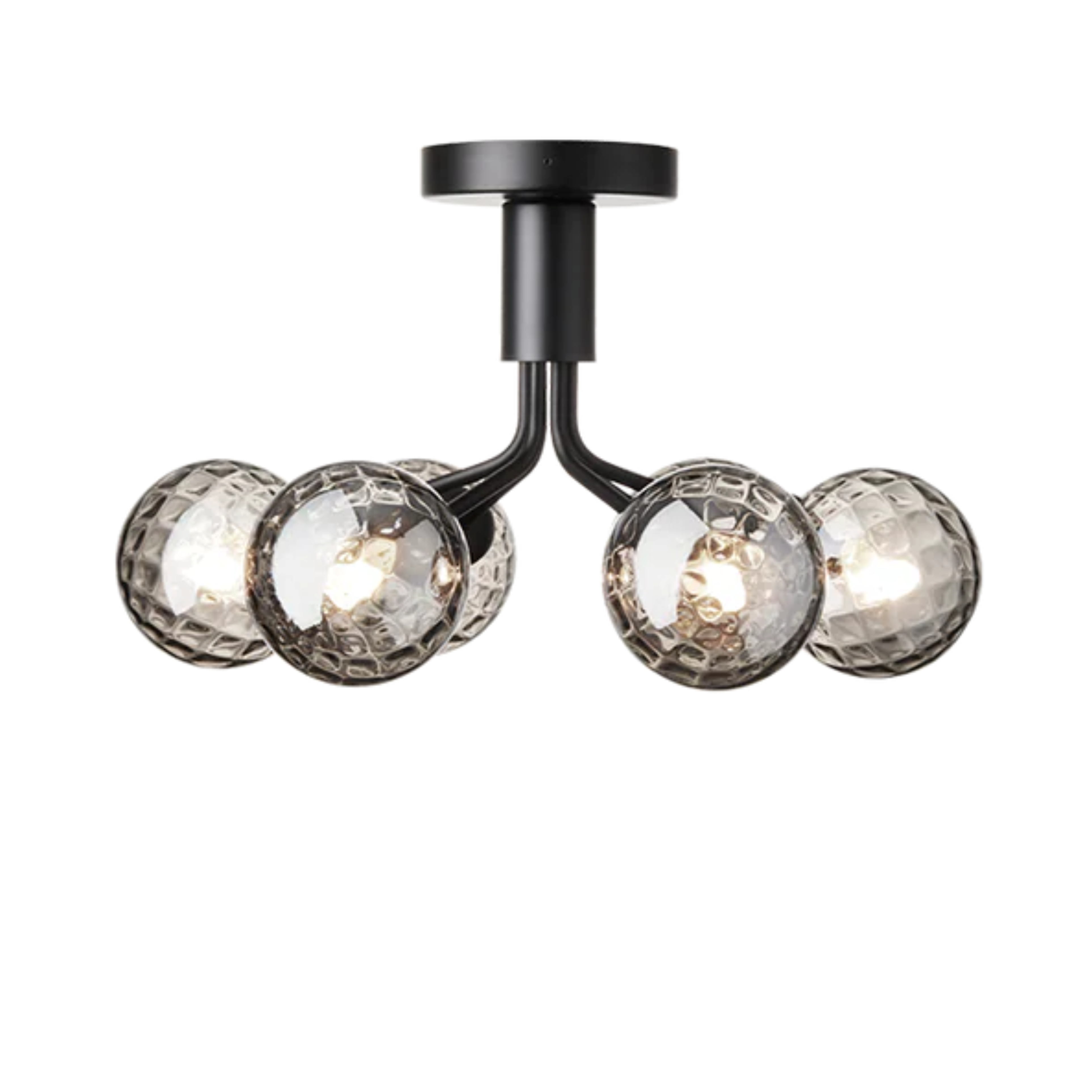 Plafondlamp APIALES 6 zwart met zwart glas [Antonina] [Amelia spr]