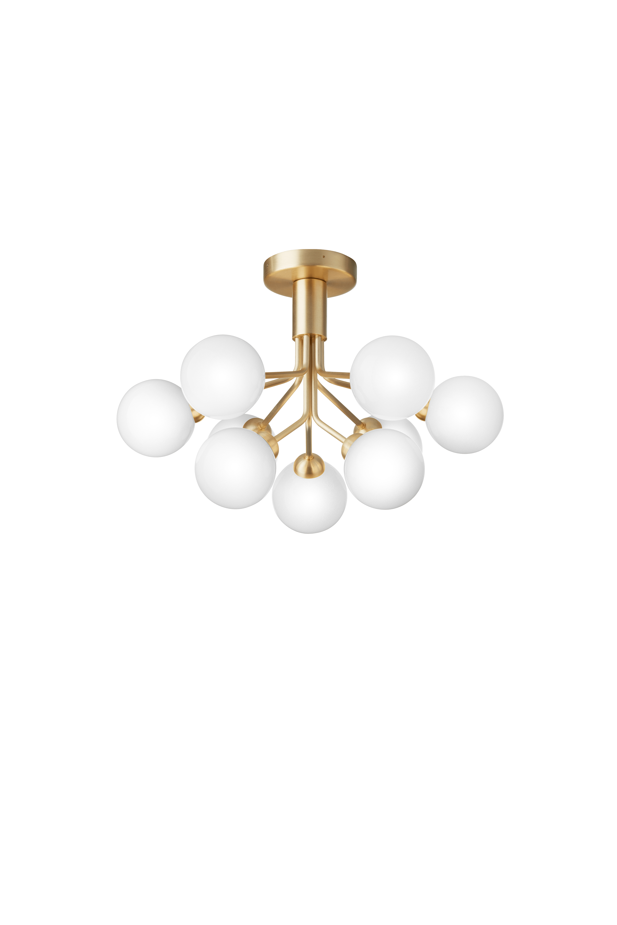 Deckenleuchte APIALES 9 Messing mit opalem Glas