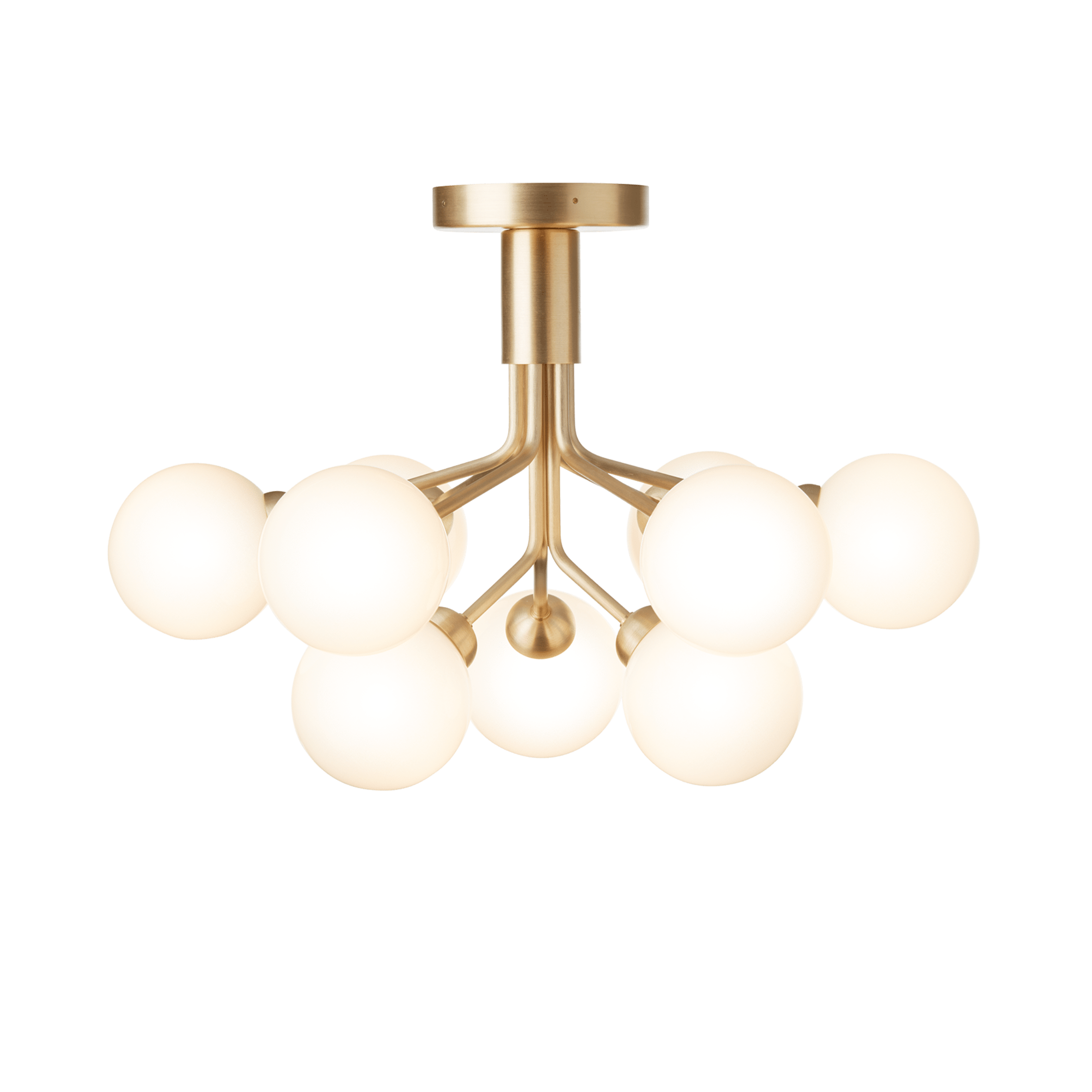 Deckenleuchte APIALES 9 Messing mit opalem Glas