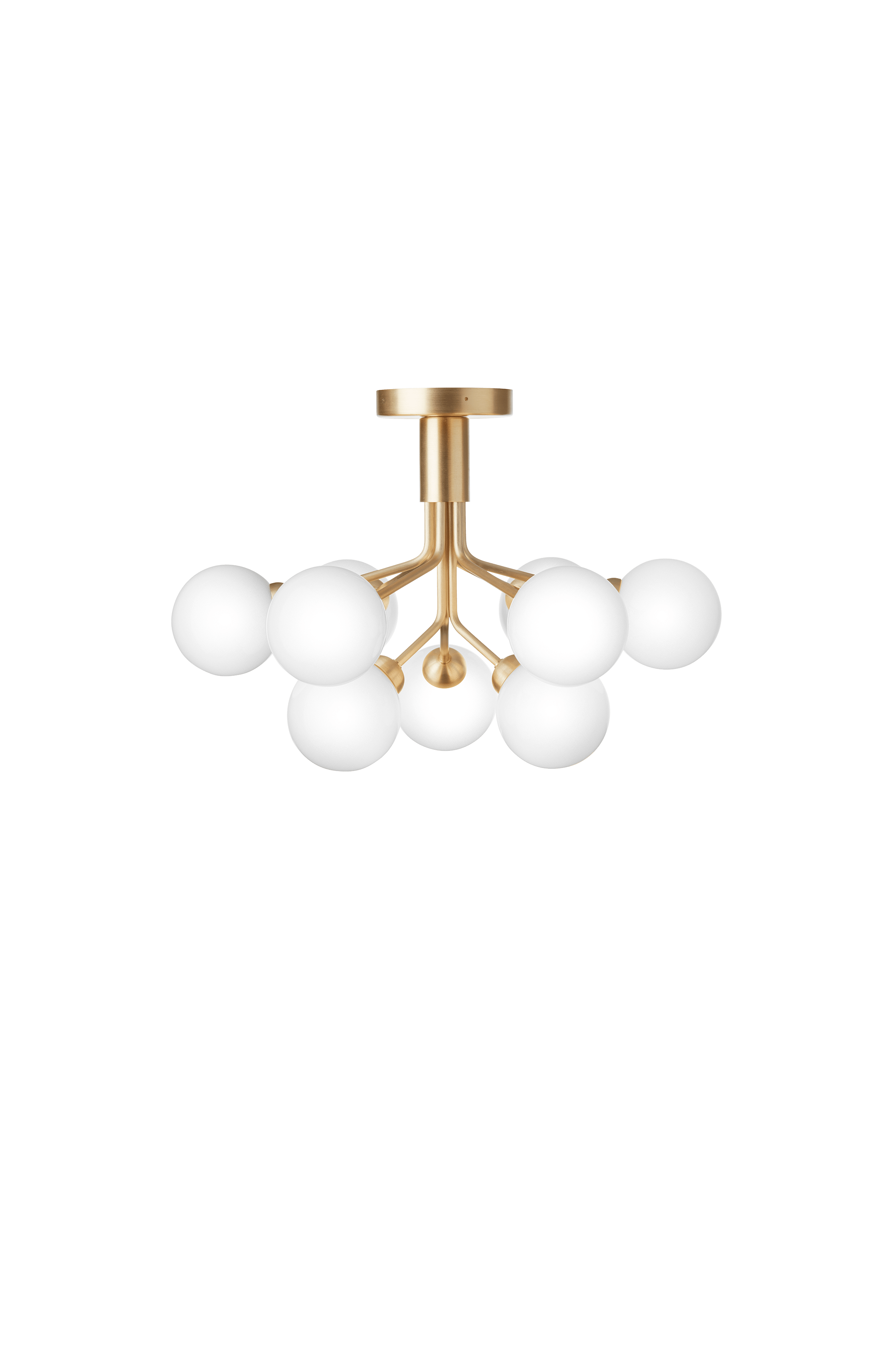 Deckenleuchte APIALES 9 Messing mit opalem Glas