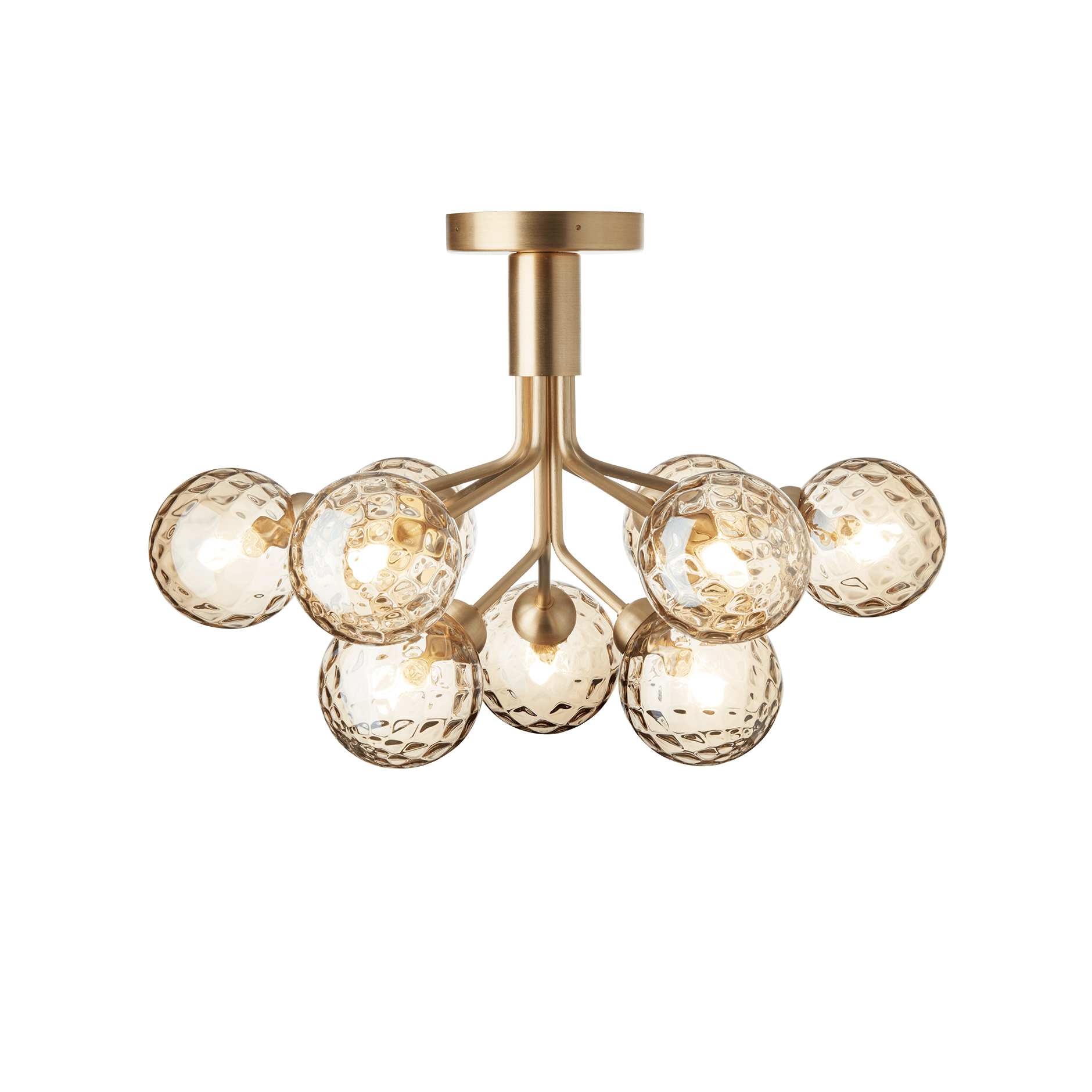 Deckenleuchte APIALES 9 Messing mit goldenem Glas