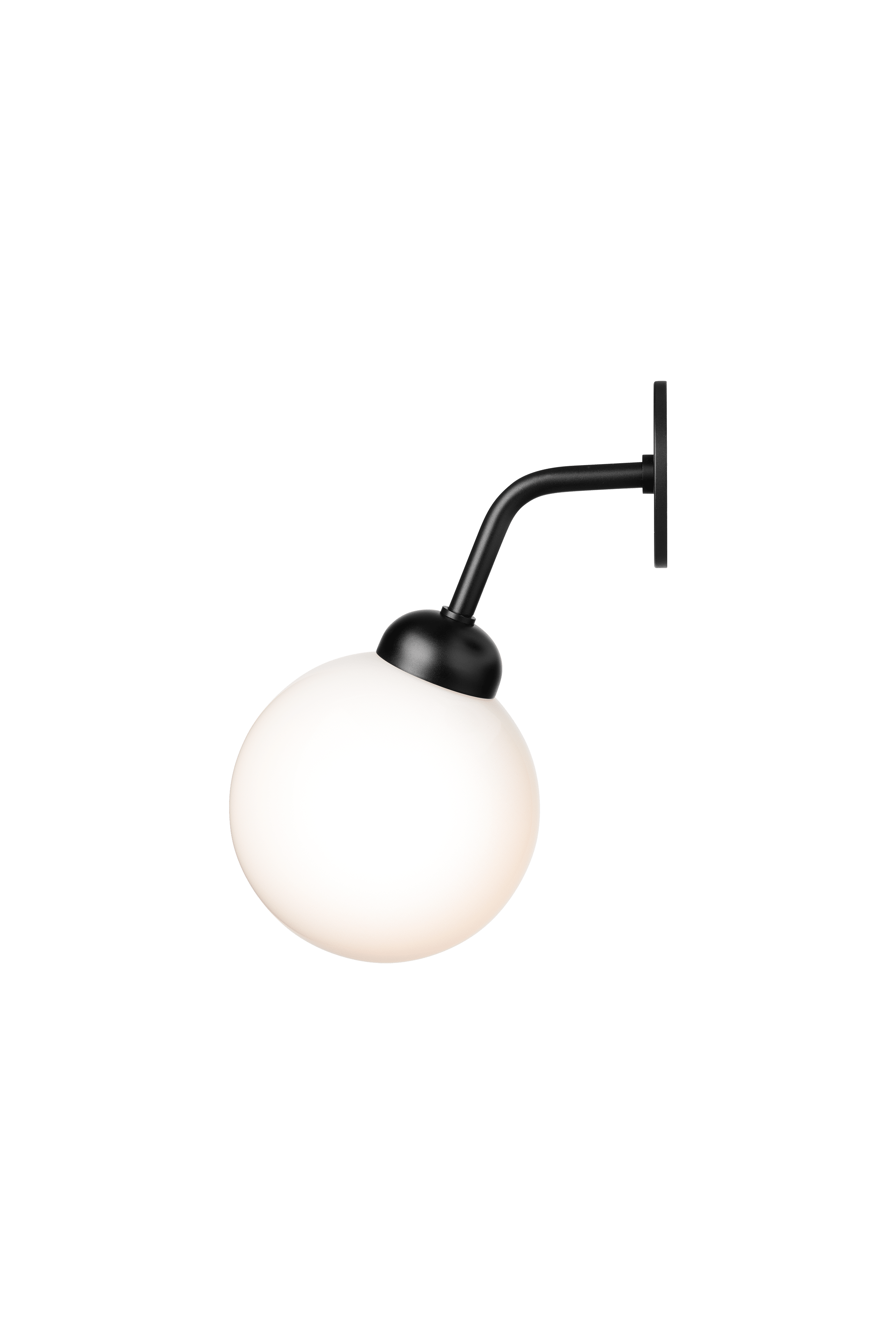 Wandleuchte APIALES schwarz mit opalem Glas