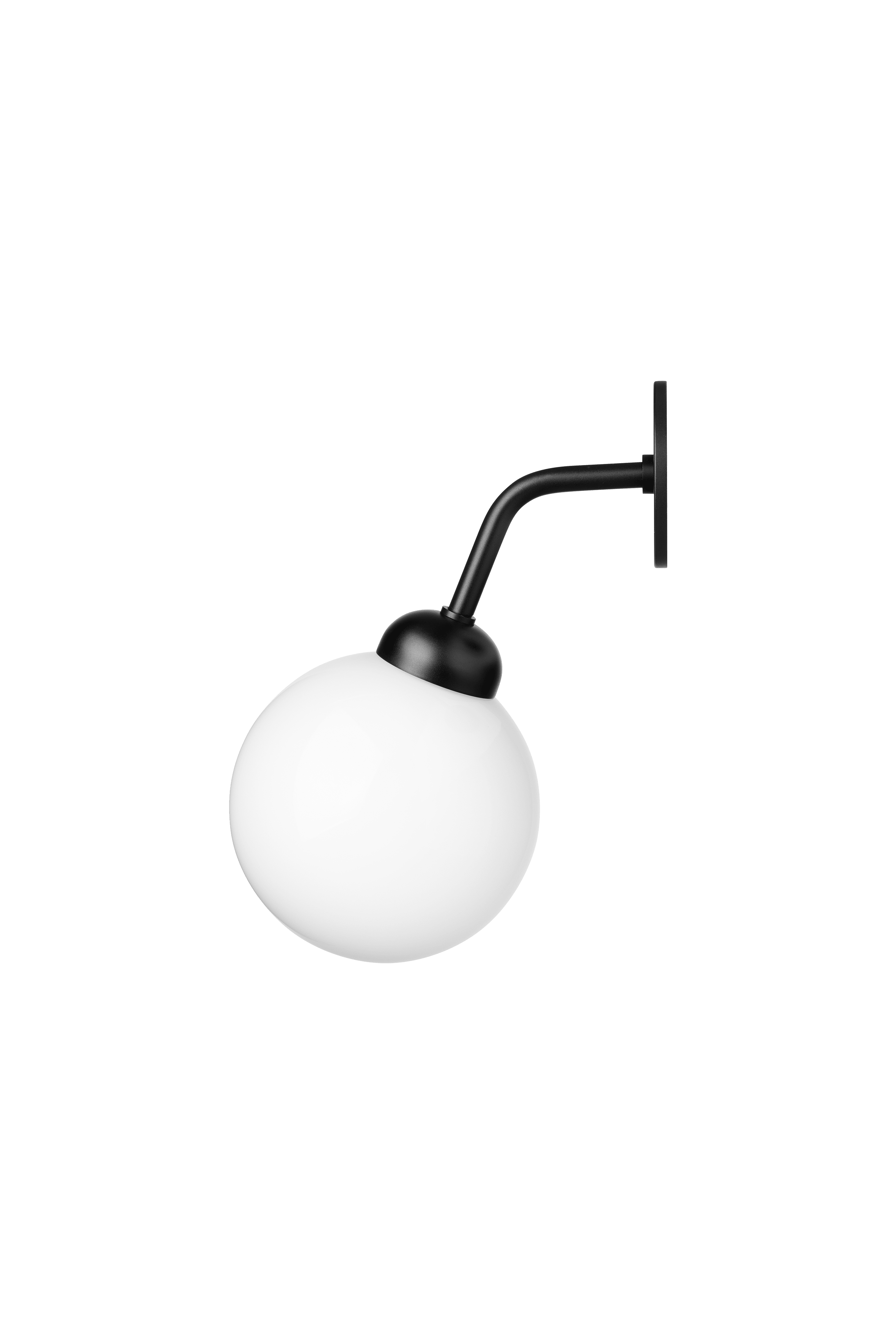 Wandleuchte APIALES schwarz mit opalem Glas