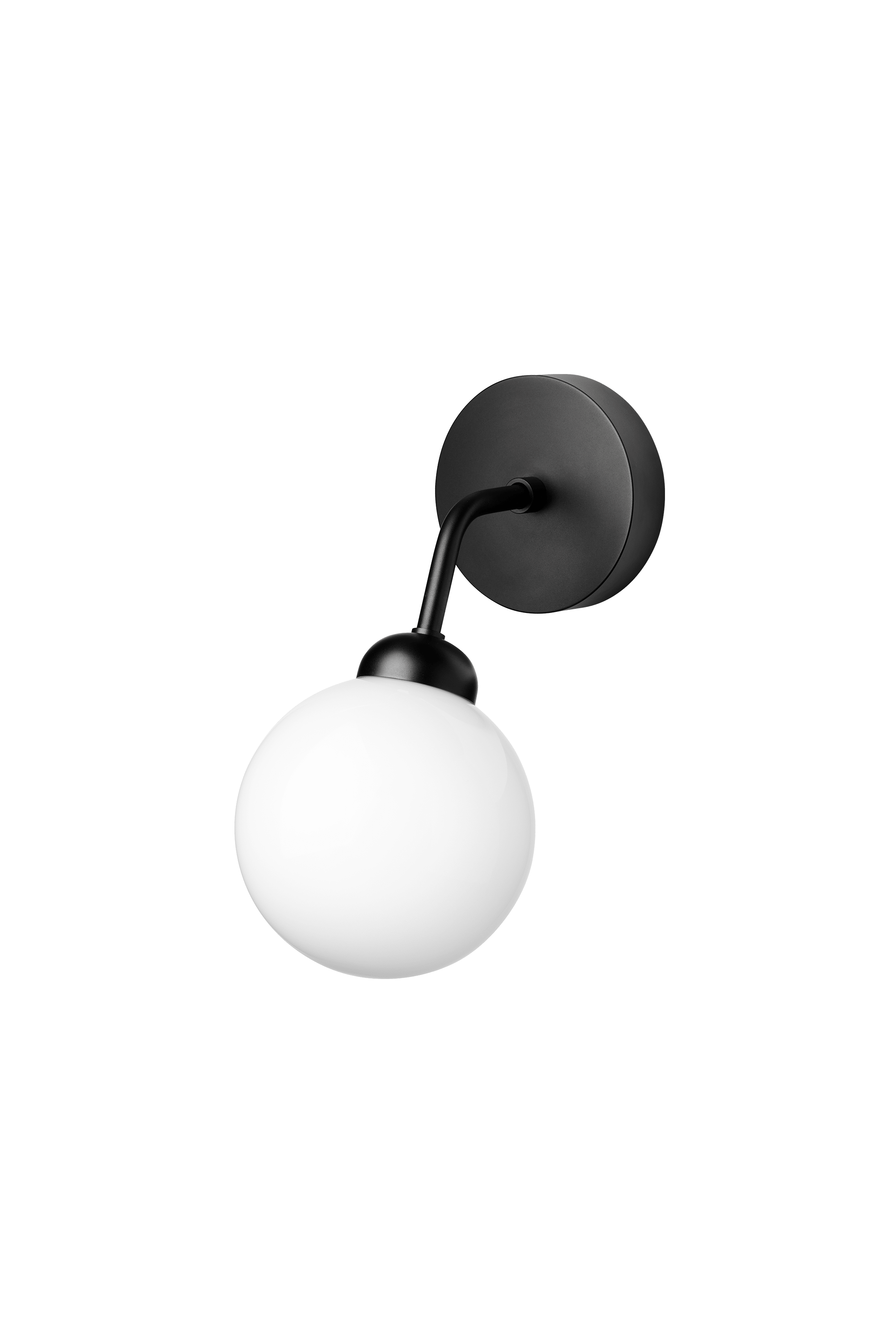 Wandleuchte APIALES schwarz mit opalem Glas