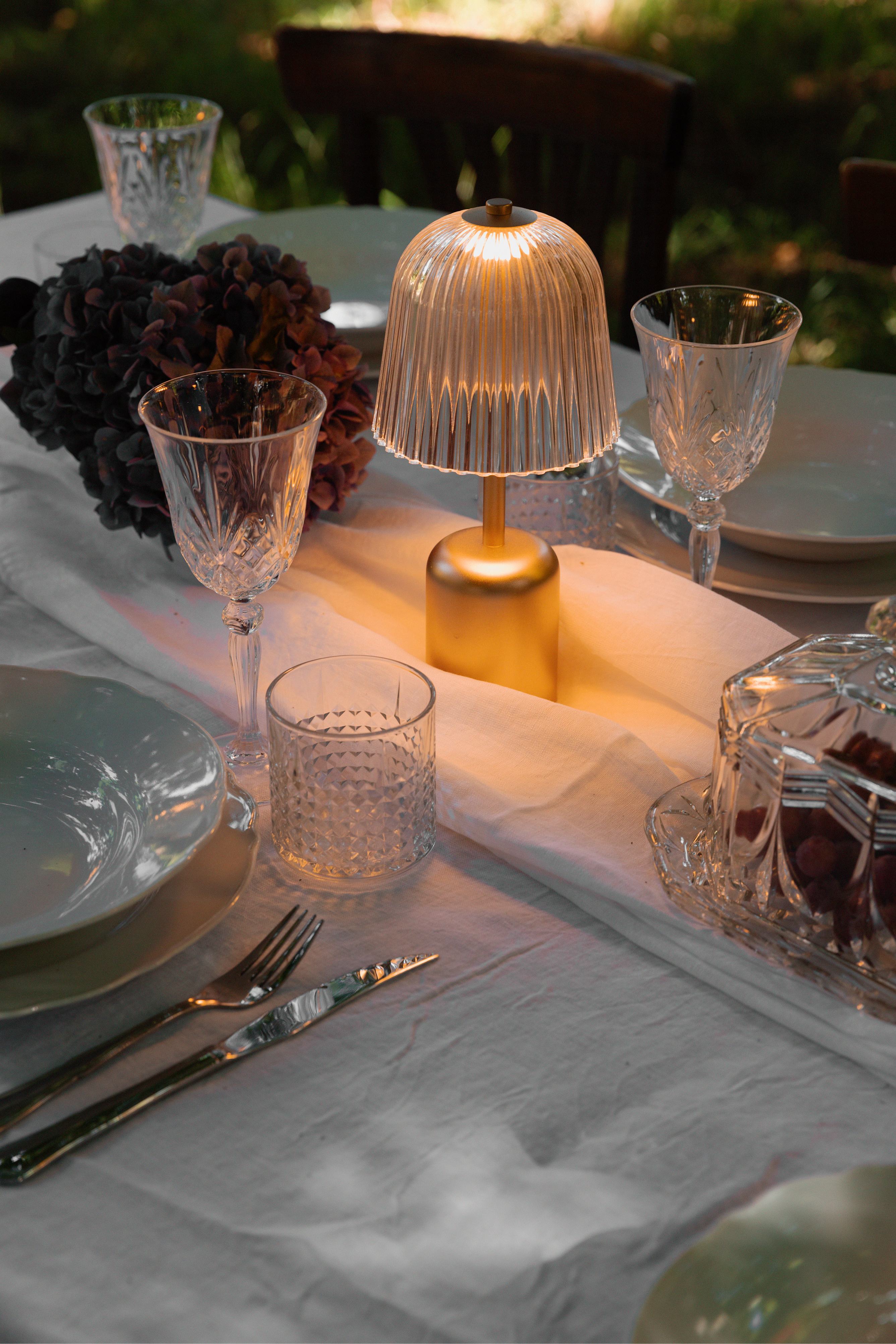 Draagbare lamp ASTEEA goud met transparant