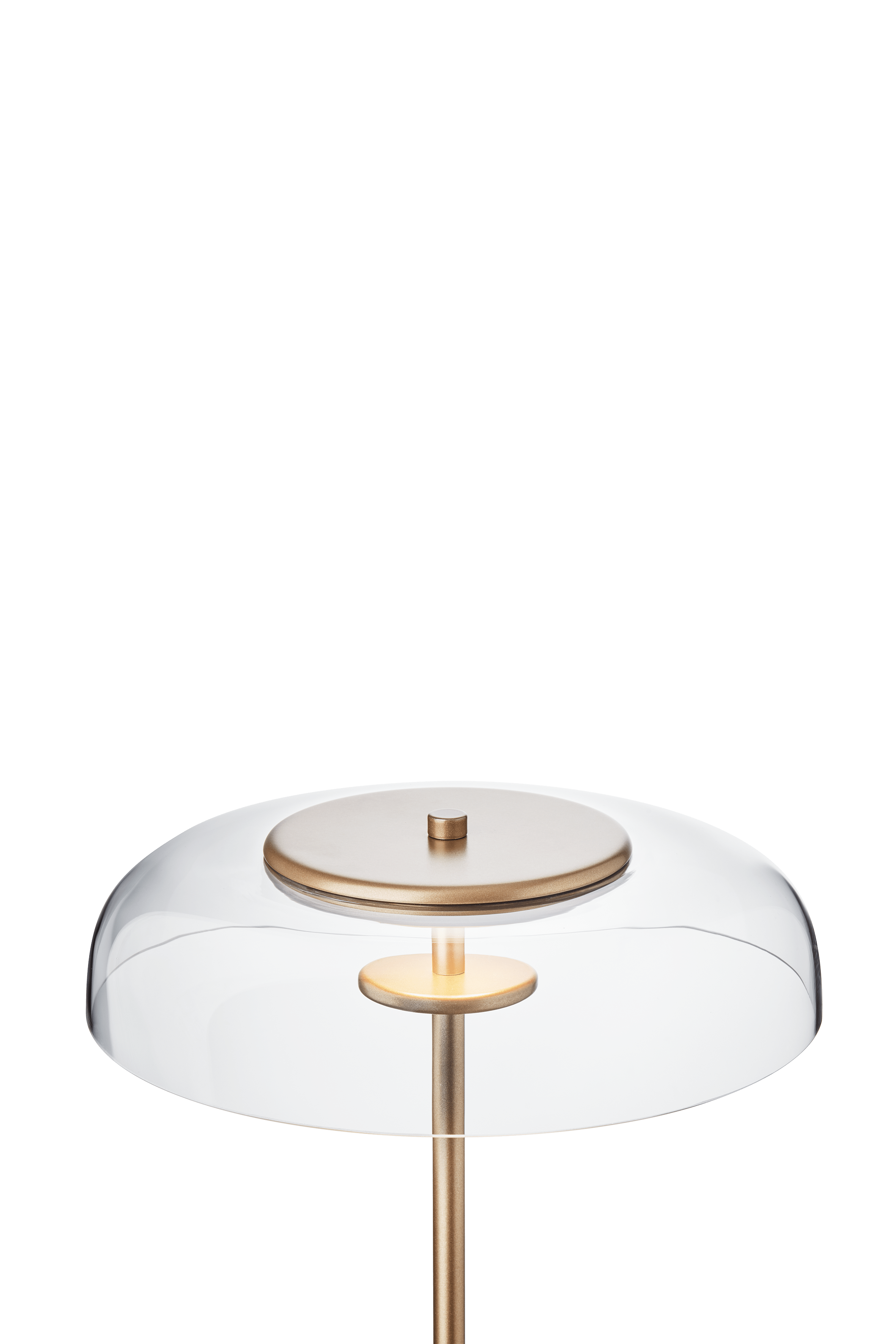 Stehlampe BLOSSI gold mit transparentem Glas