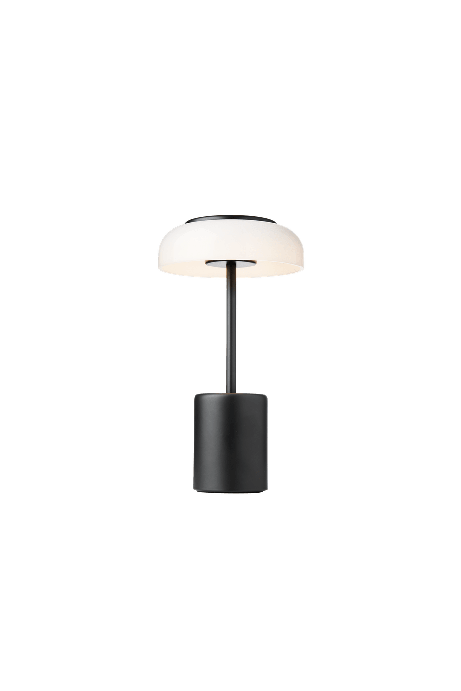 Draagbare lamp BLOSSI zwart met opaalglas