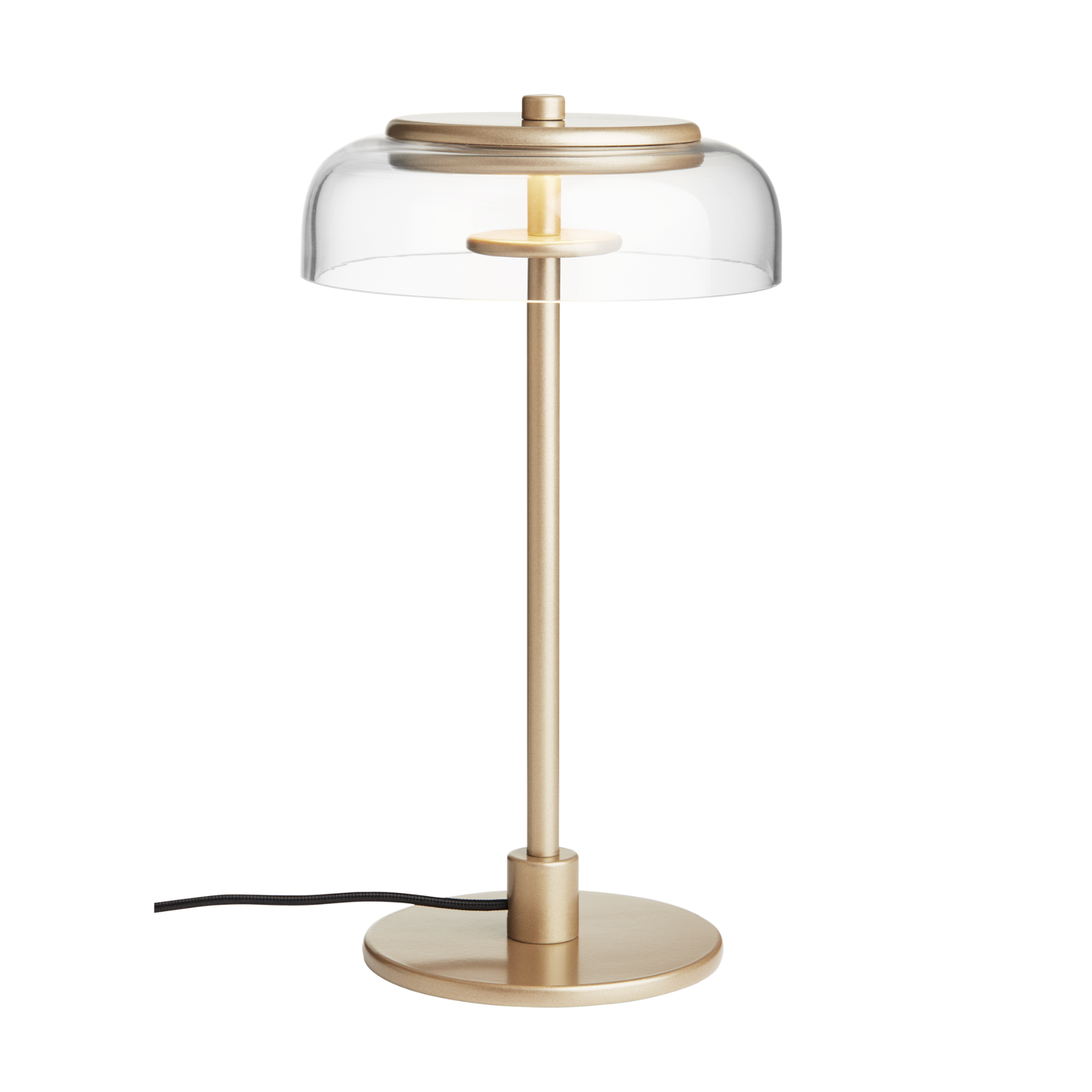Tafellamp BLOSSI goud met transparant glas