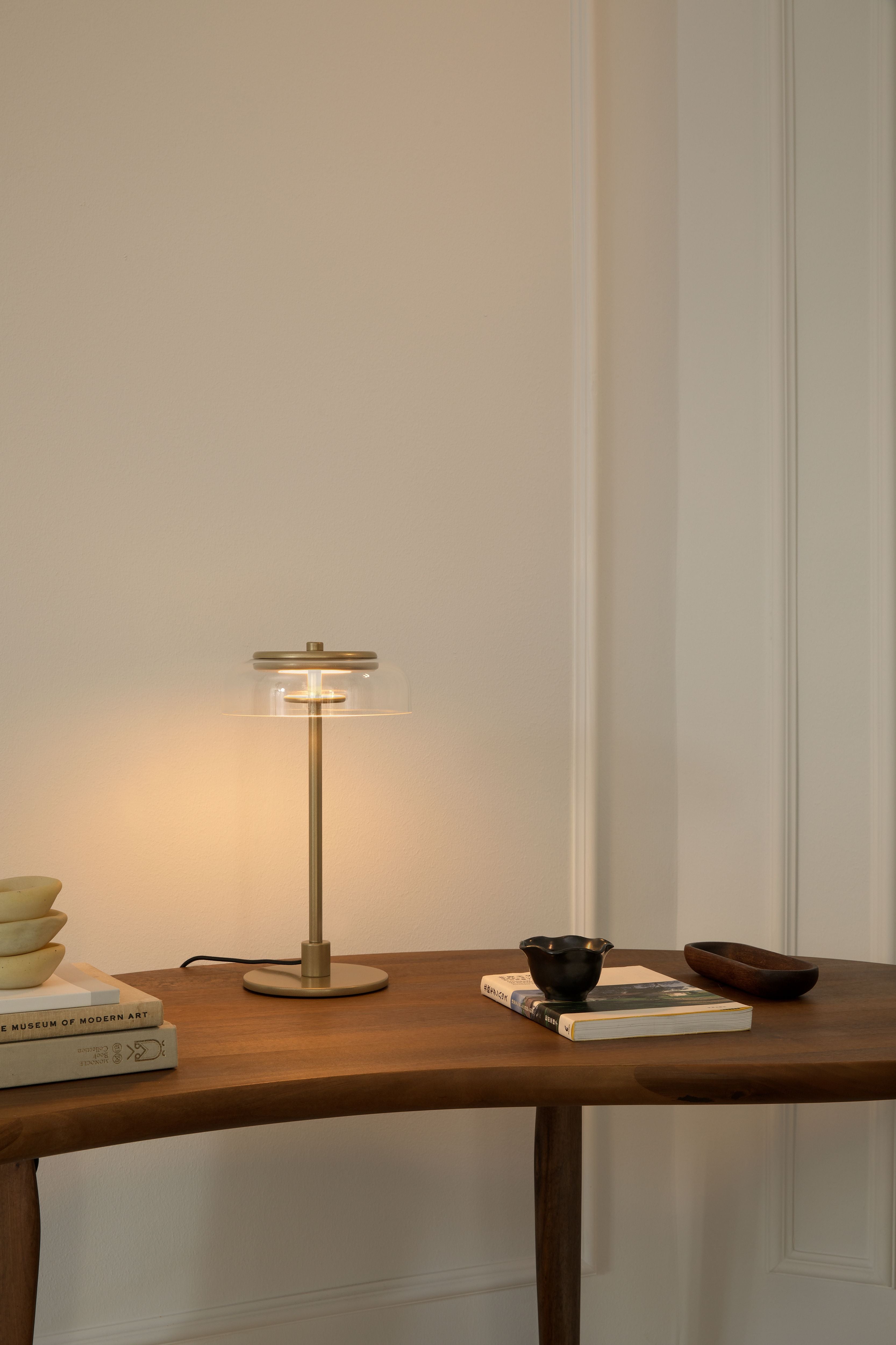 Tafellamp BLOSSI goud met transparant glas