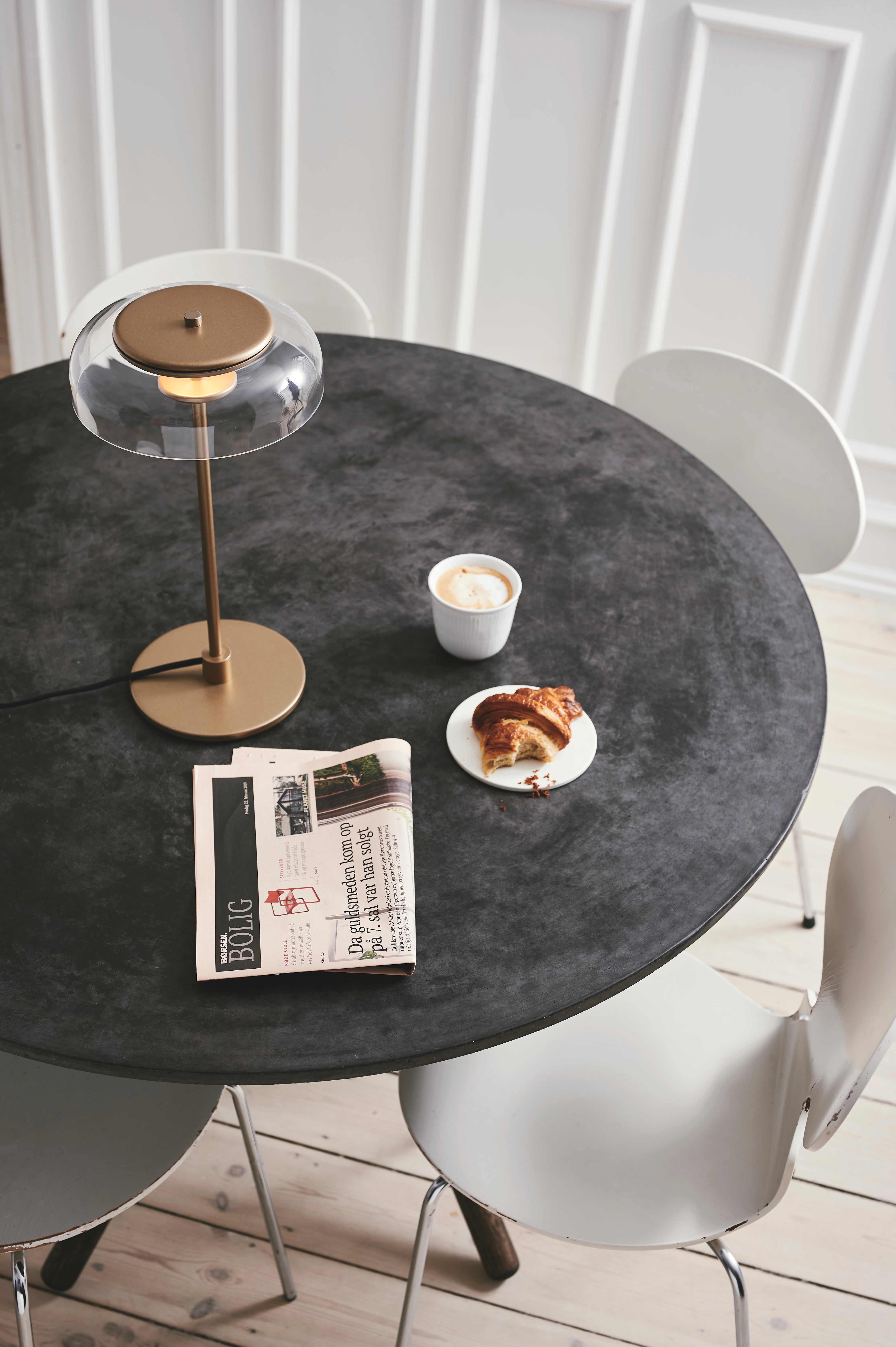 Tafellamp BLOSSI goud met transparant glas