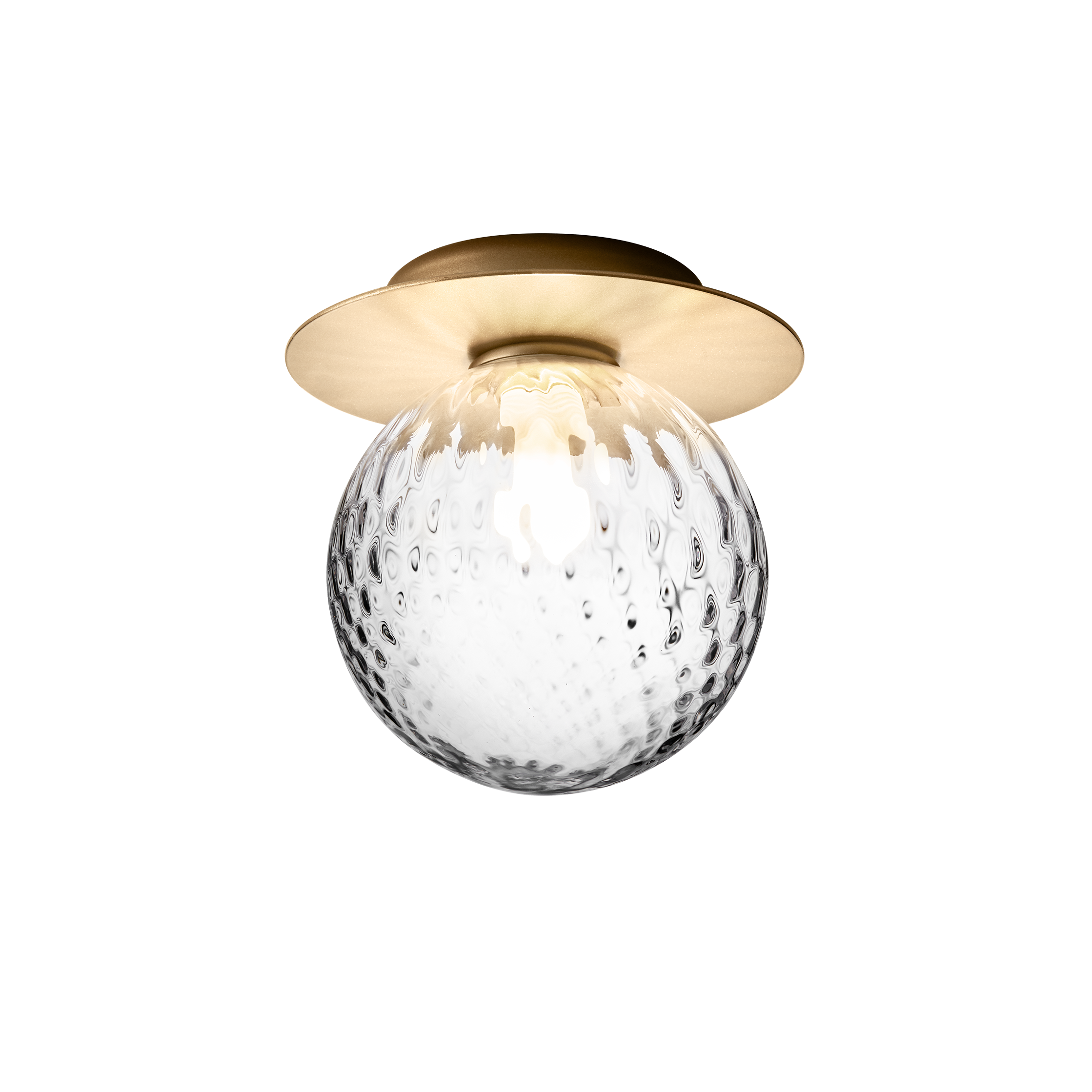 Inbouw wandlamp LIILA goud met transparant glas