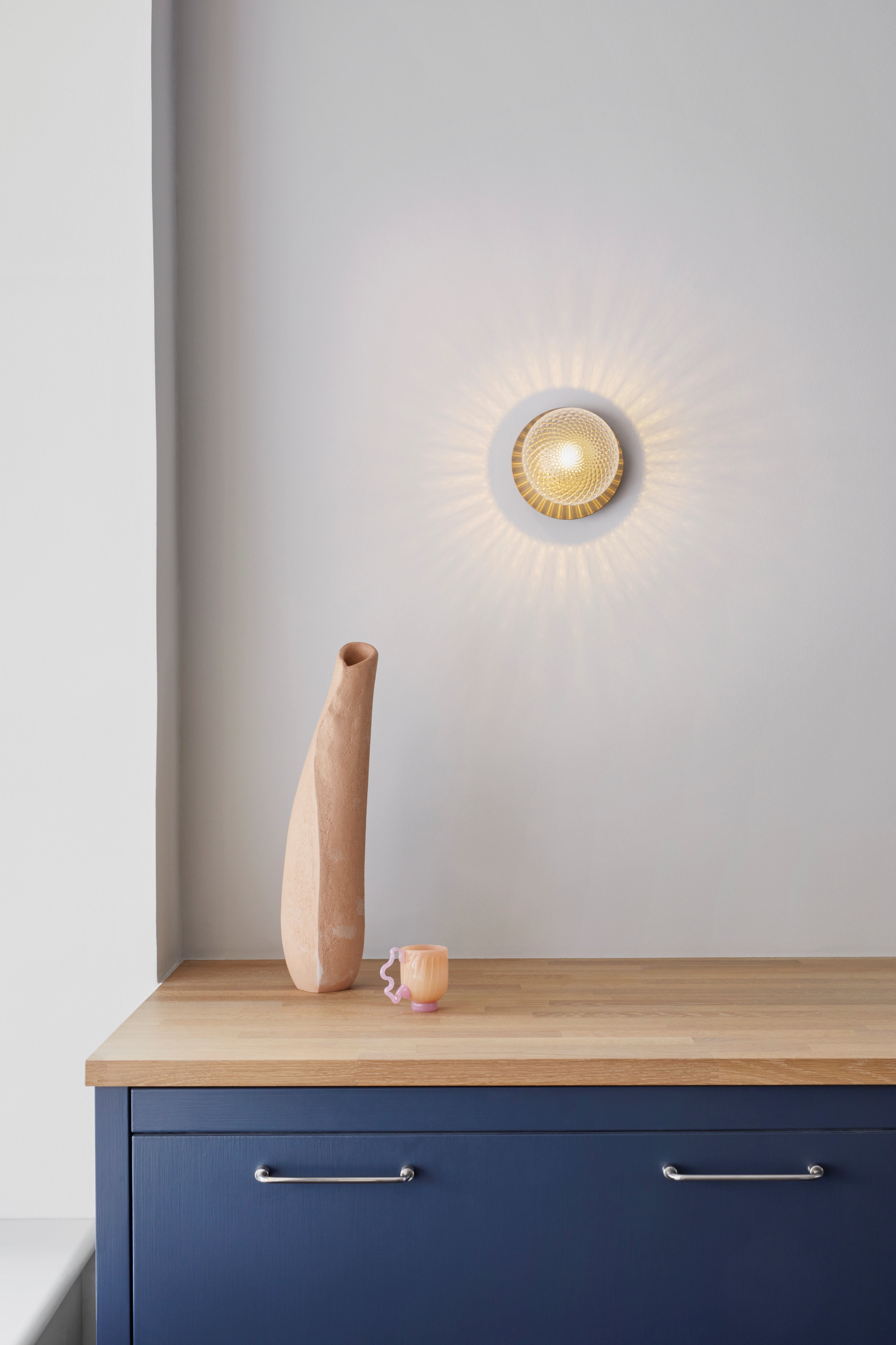 Inbouw wandlamp LIILA goud met transparant glas