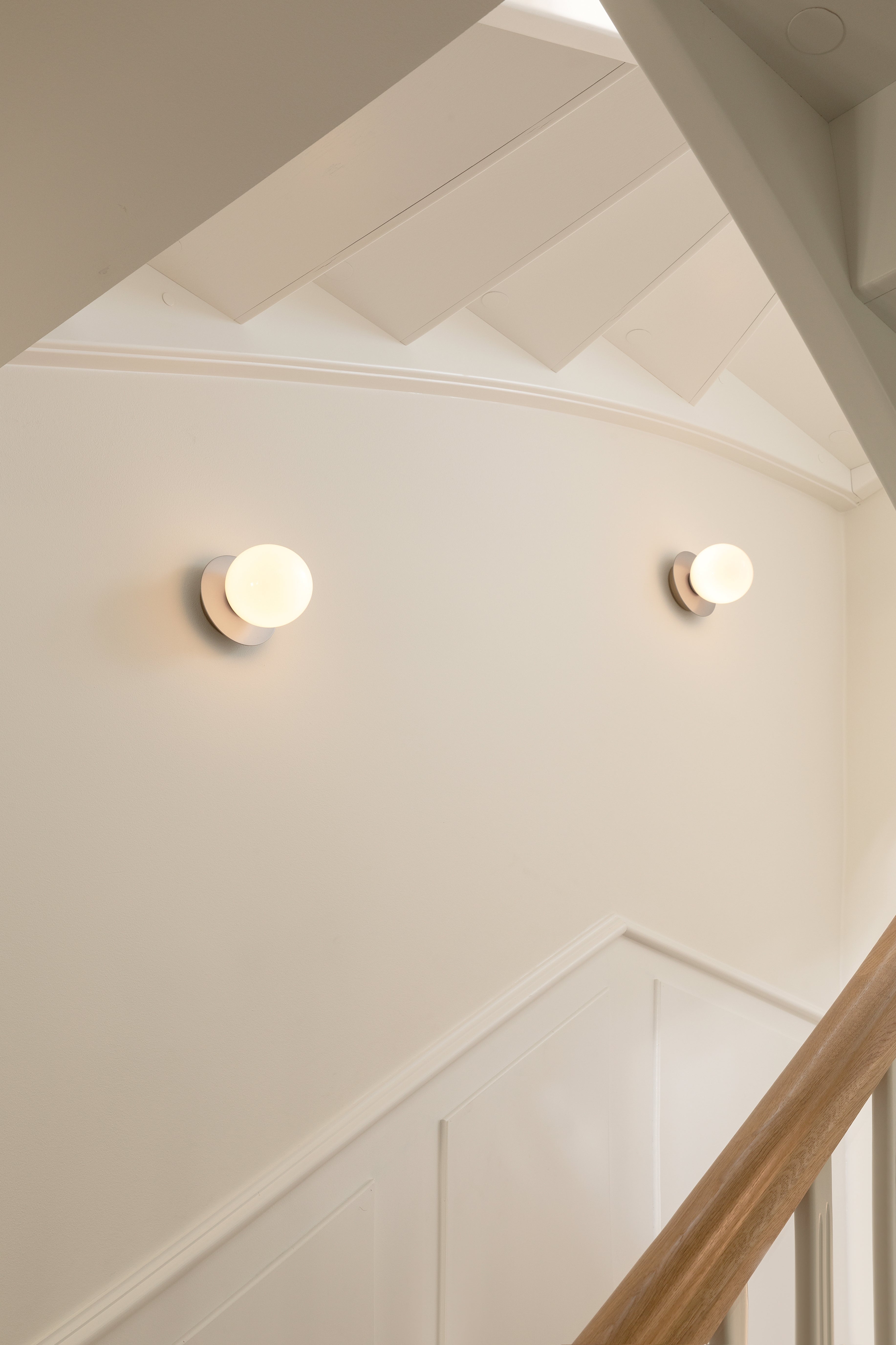 Inbouw wandlamp LIILA zilver met opaalglas